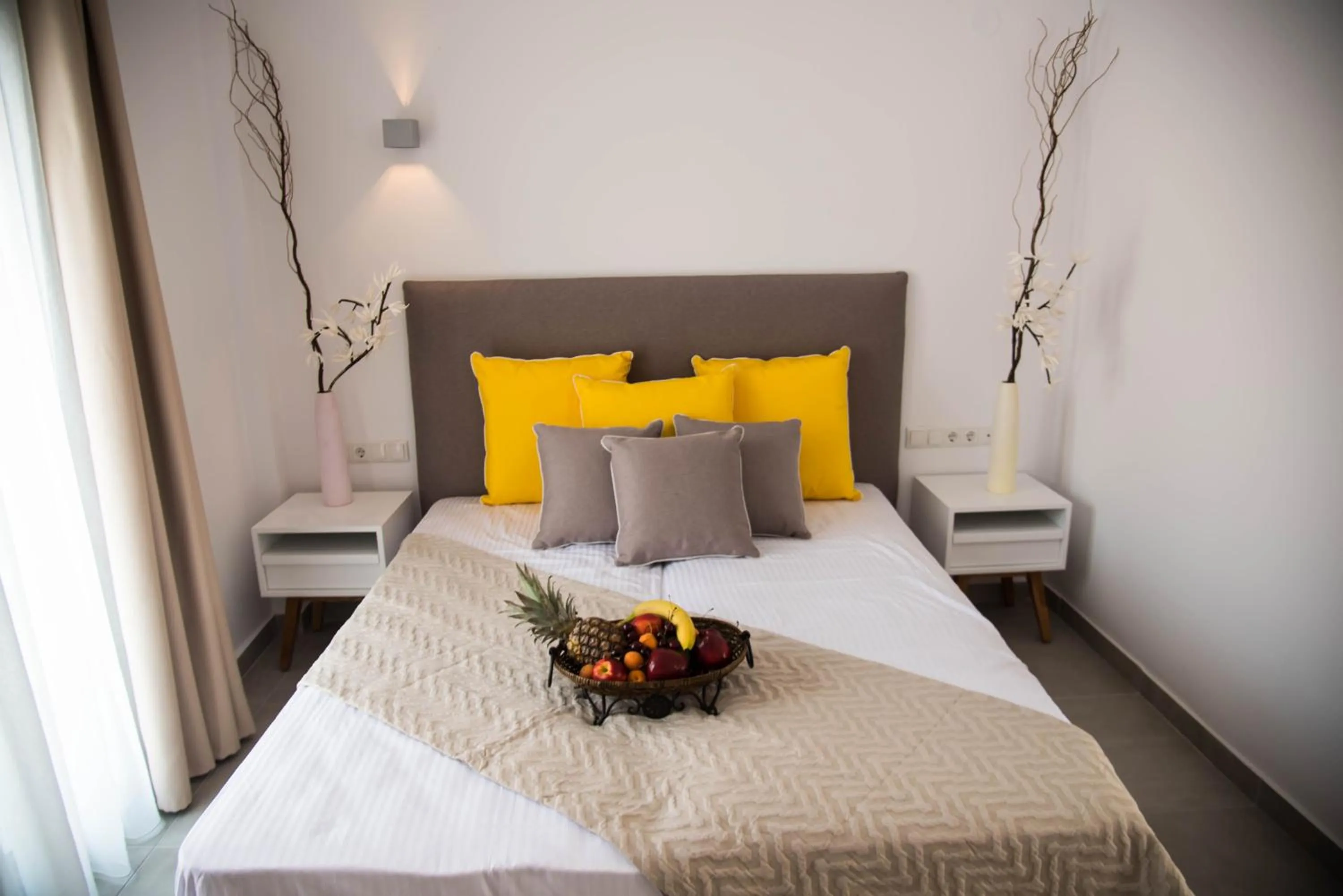 Bed in Stavros Beach Hotel