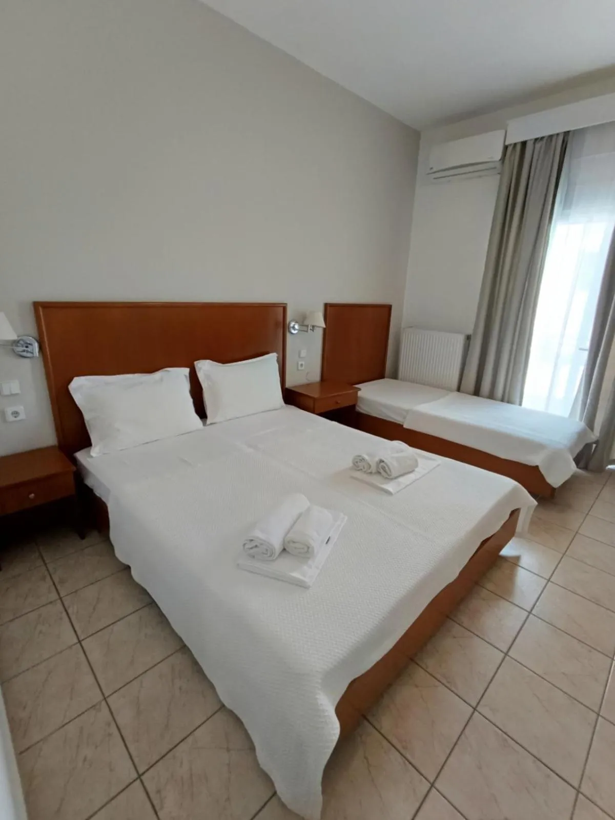 Bed in Stavros Beach Hotel