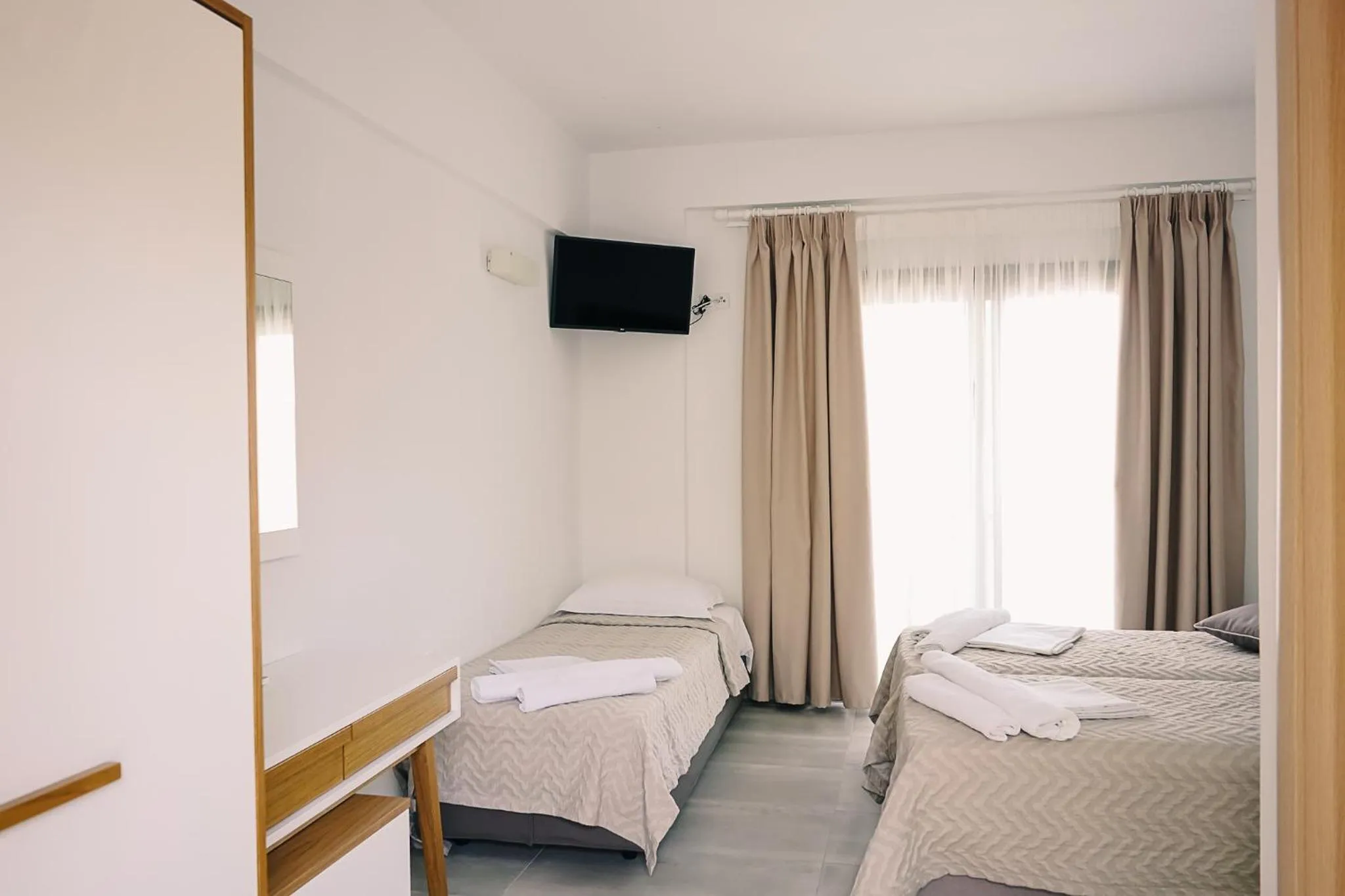 Bed in Stavros Beach Hotel