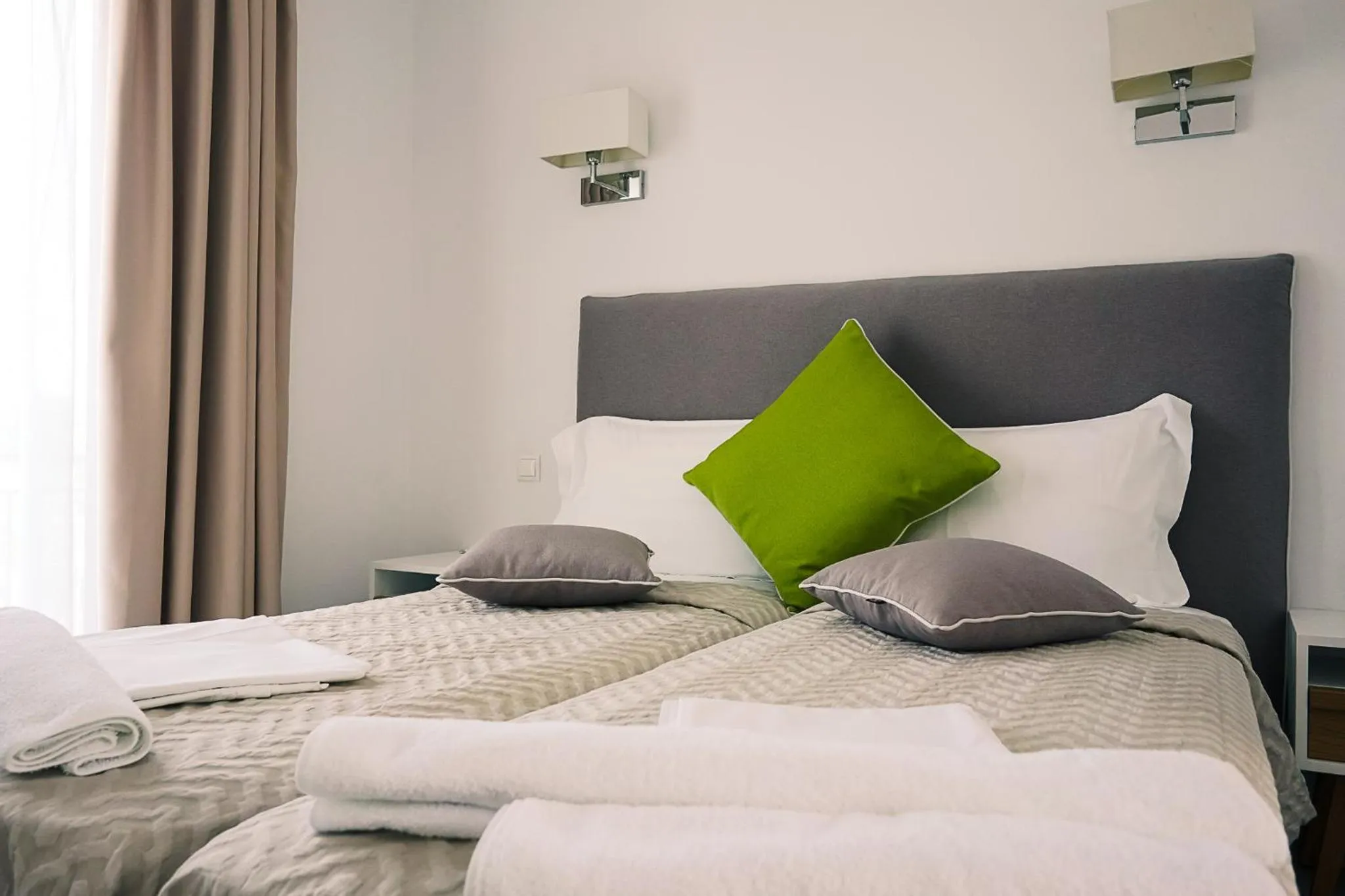 Bed in Stavros Beach Hotel