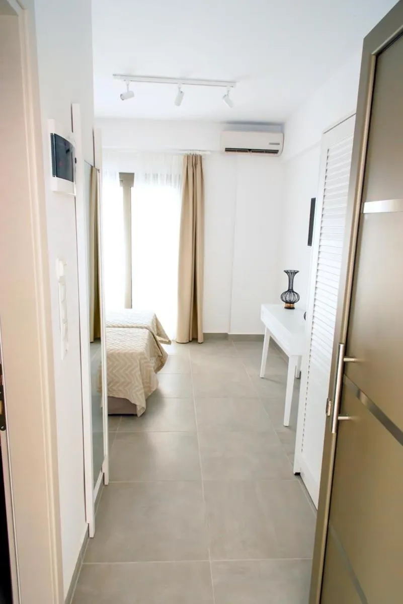 Facade/entrance, Bed in Stavros Beach Hotel