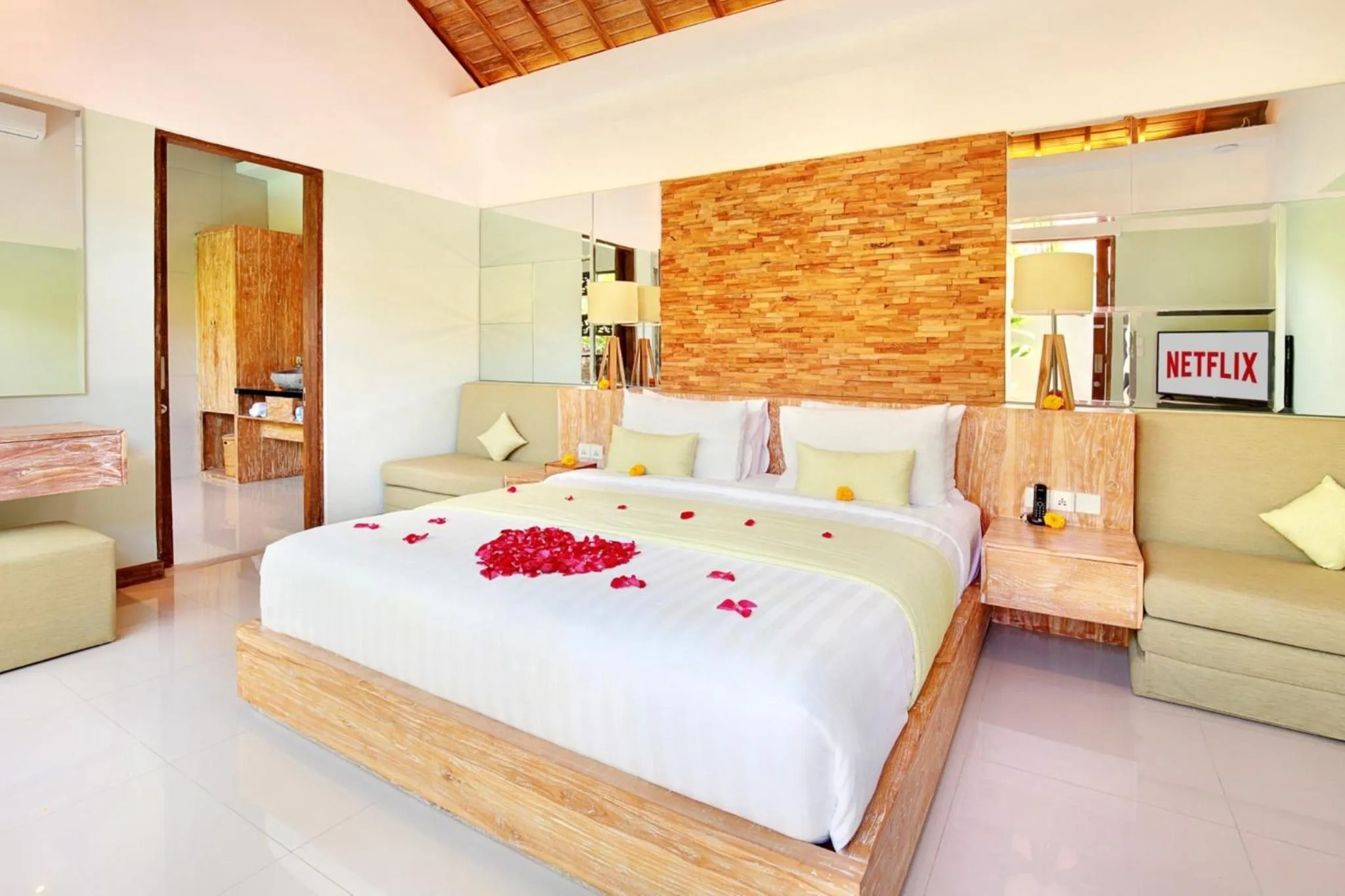 Decorative detail, Bed in Manca Villa Canggu by Ini Vie Hospitality