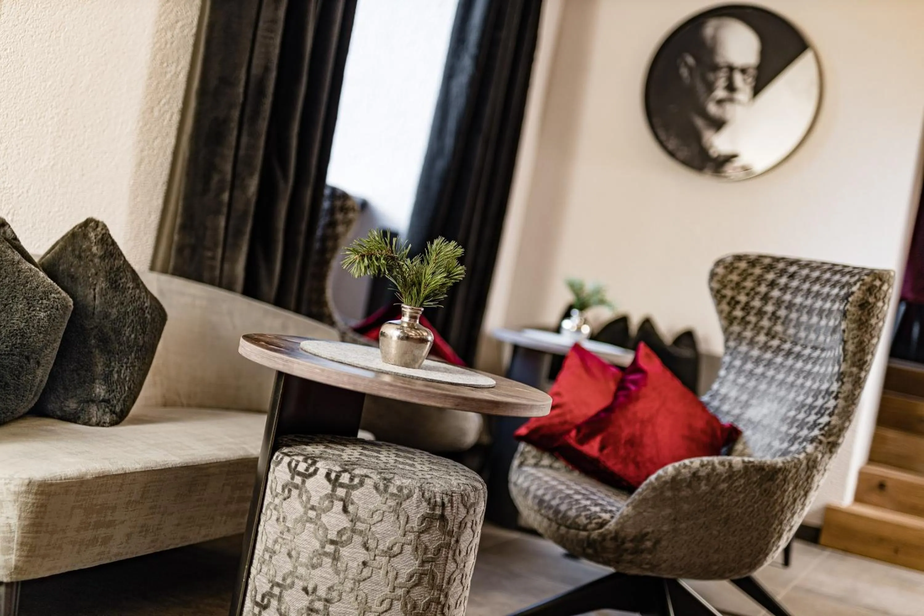 Living room in Grand Hotel Wolkenstein