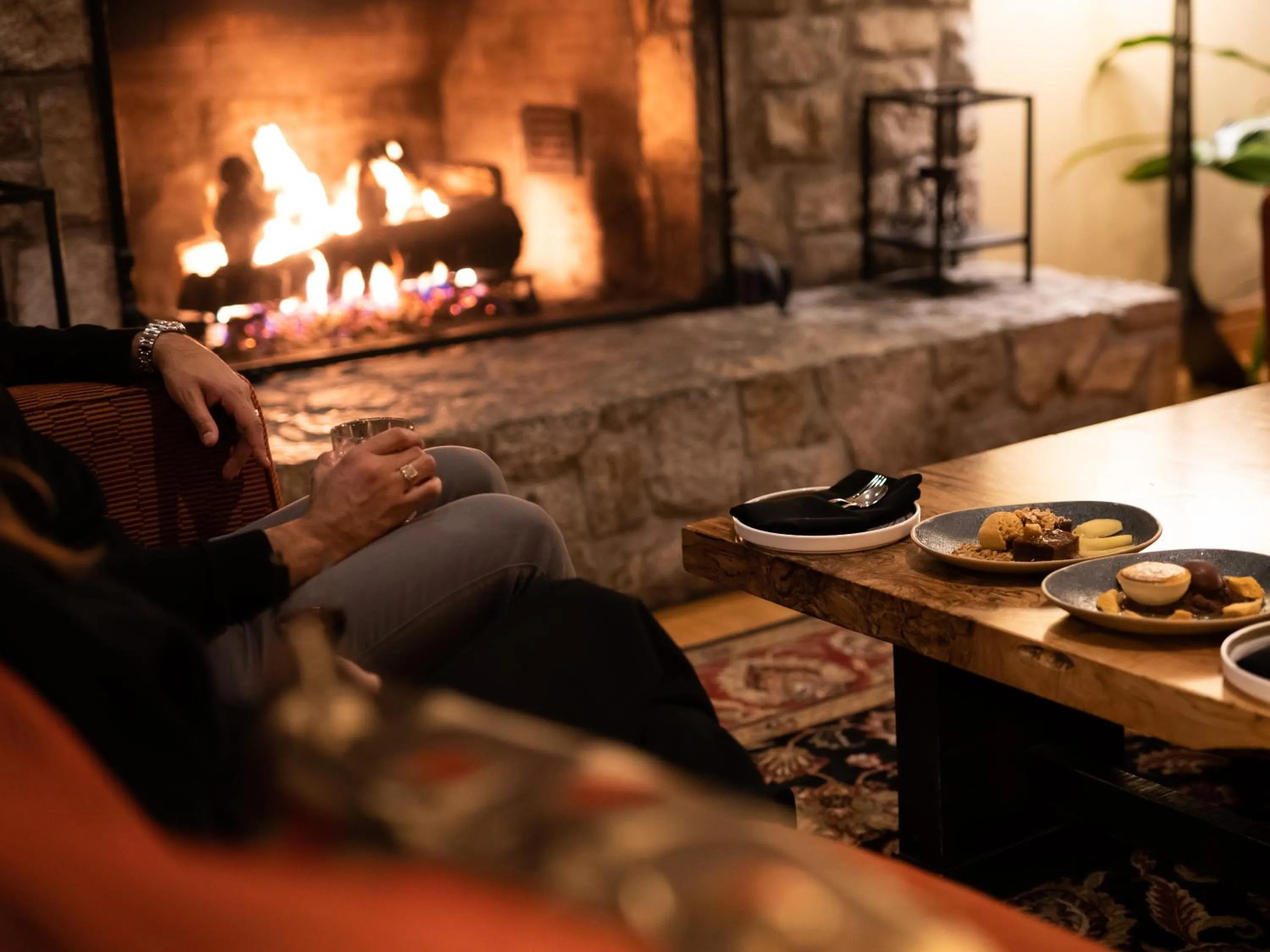 fireplace in Long Beach Lodge Resort