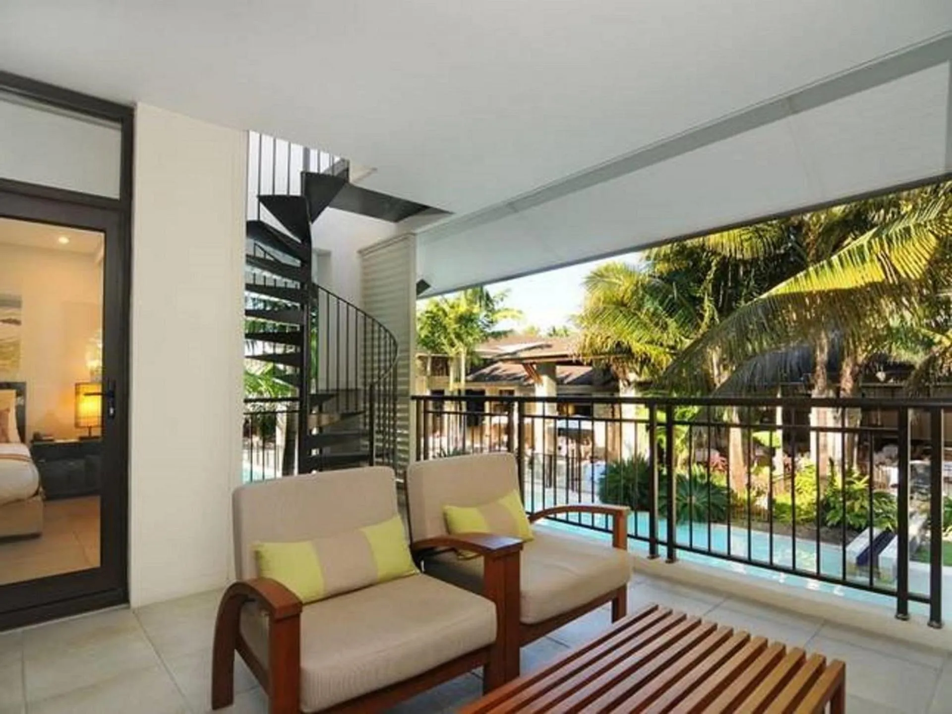 Patio in Luxury Apartments at Temple Resort and Spa Port Douglas