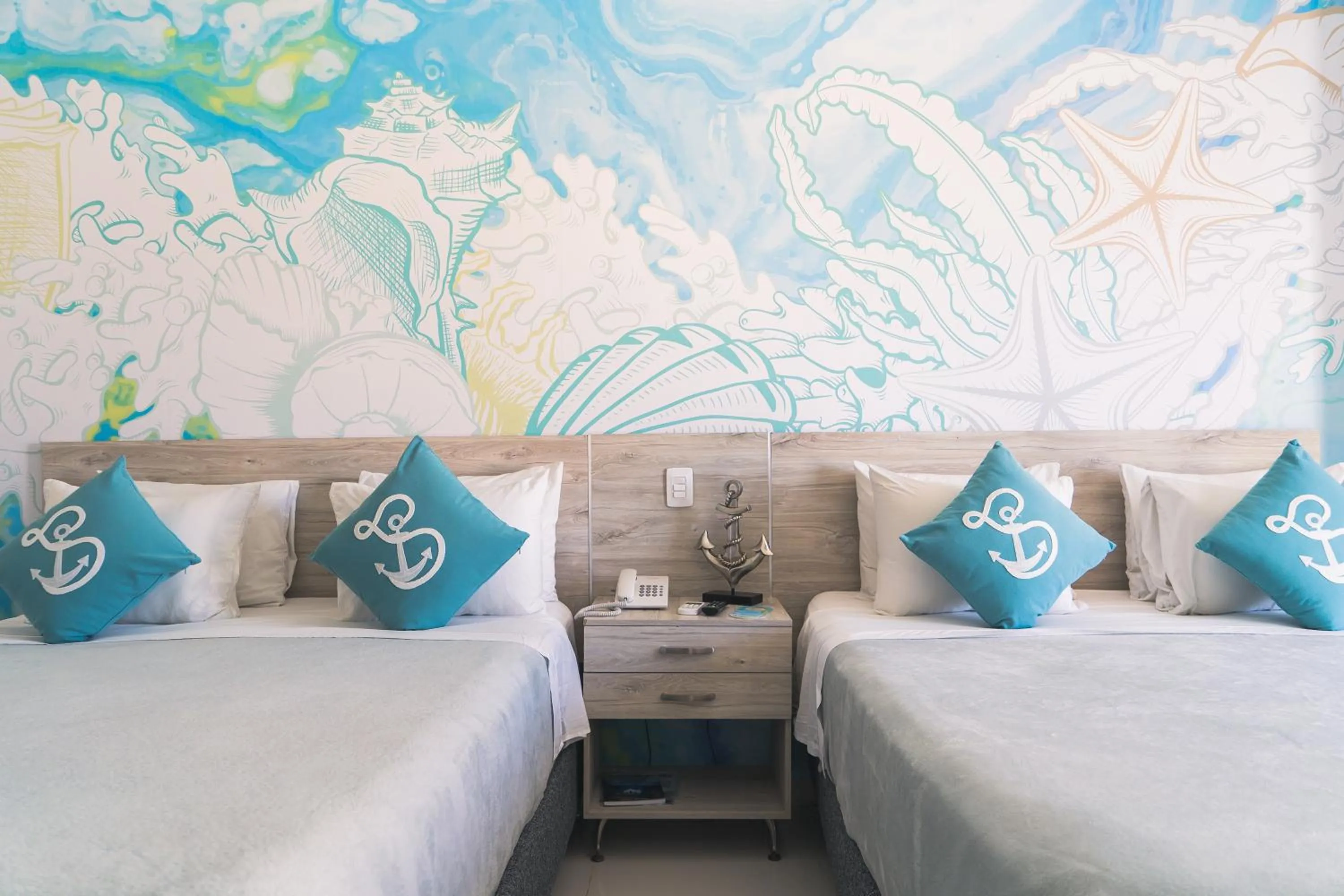 Bed in Sea Colors Hotel