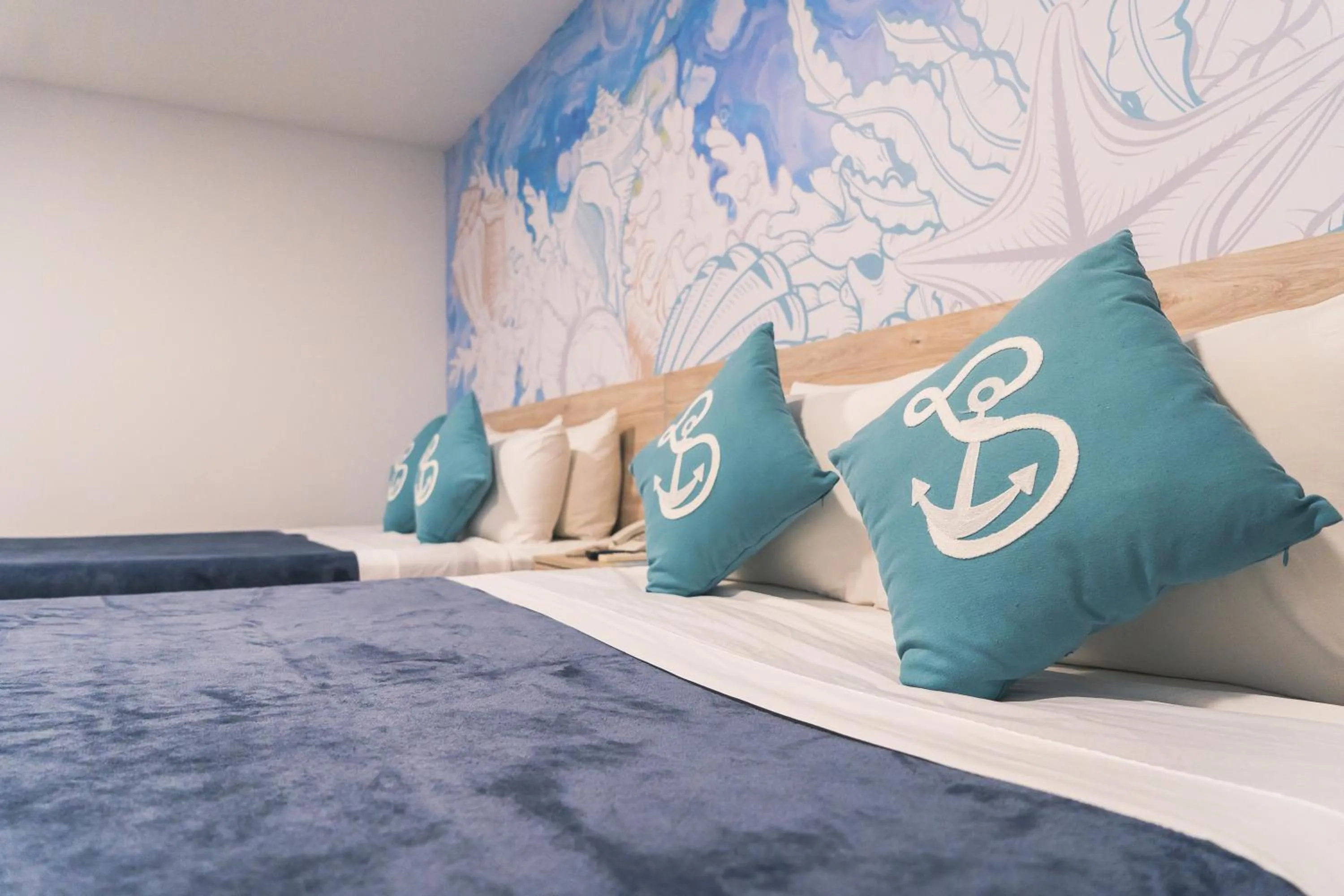 Bed in Sea Colors Hotel