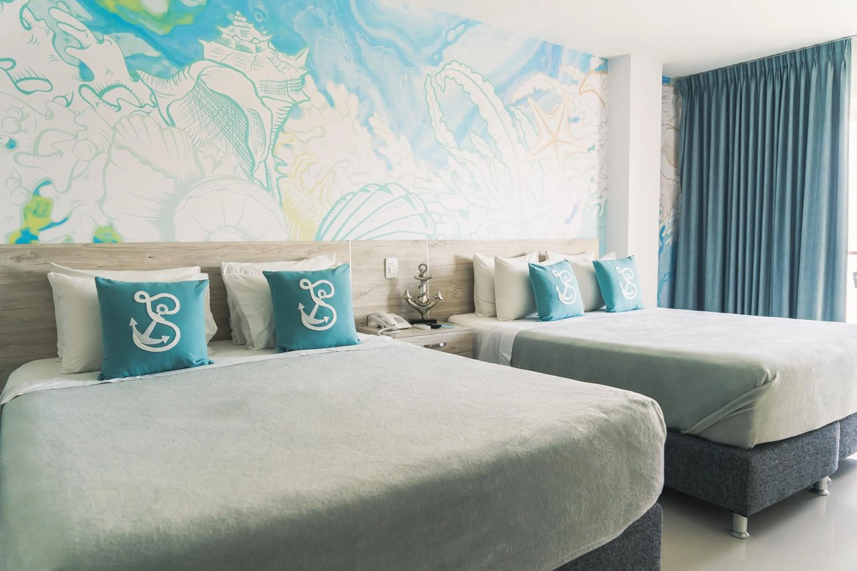 Bed in Sea Colors Hotel