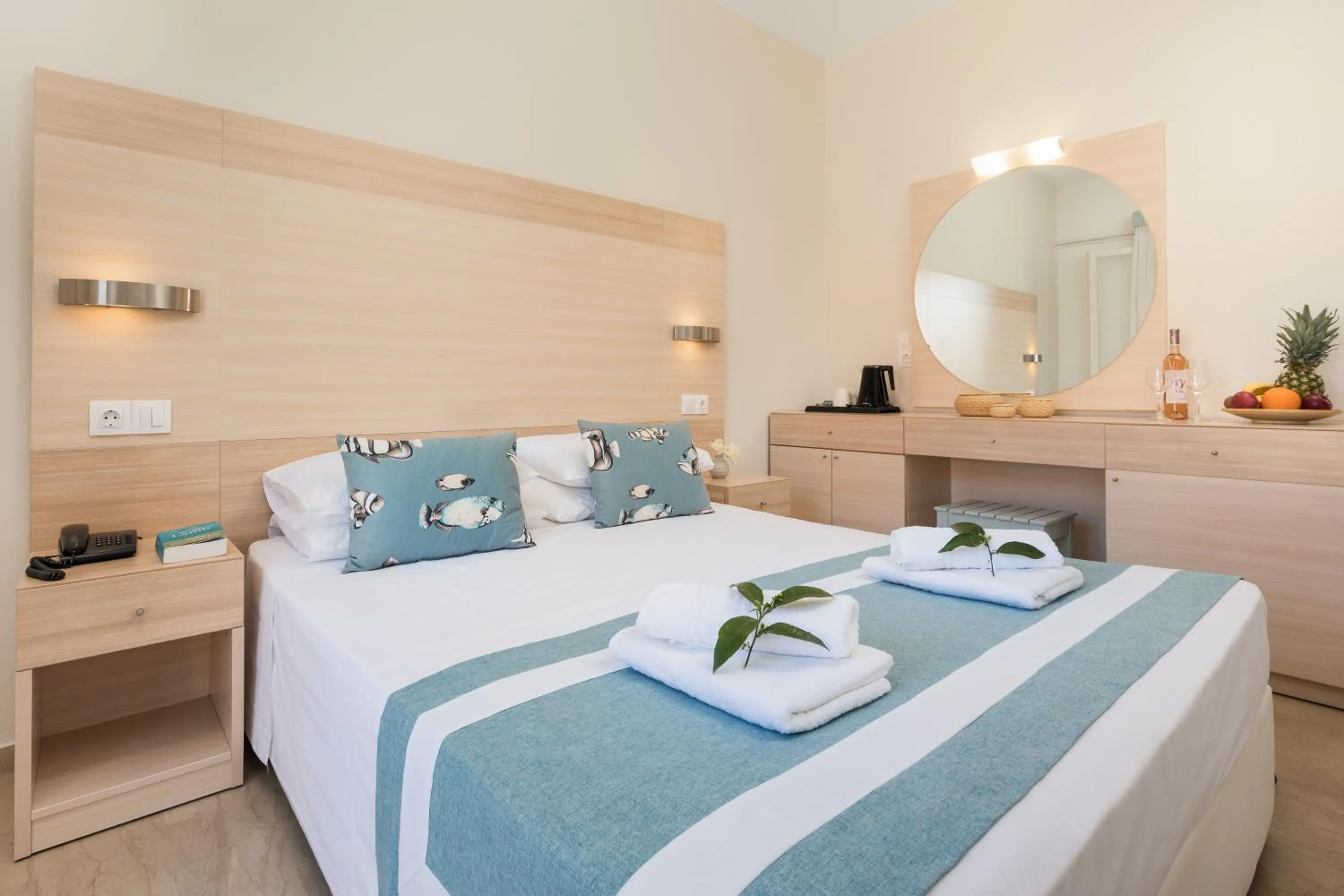 Bedroom, Bed in Iliada Beach Hotel