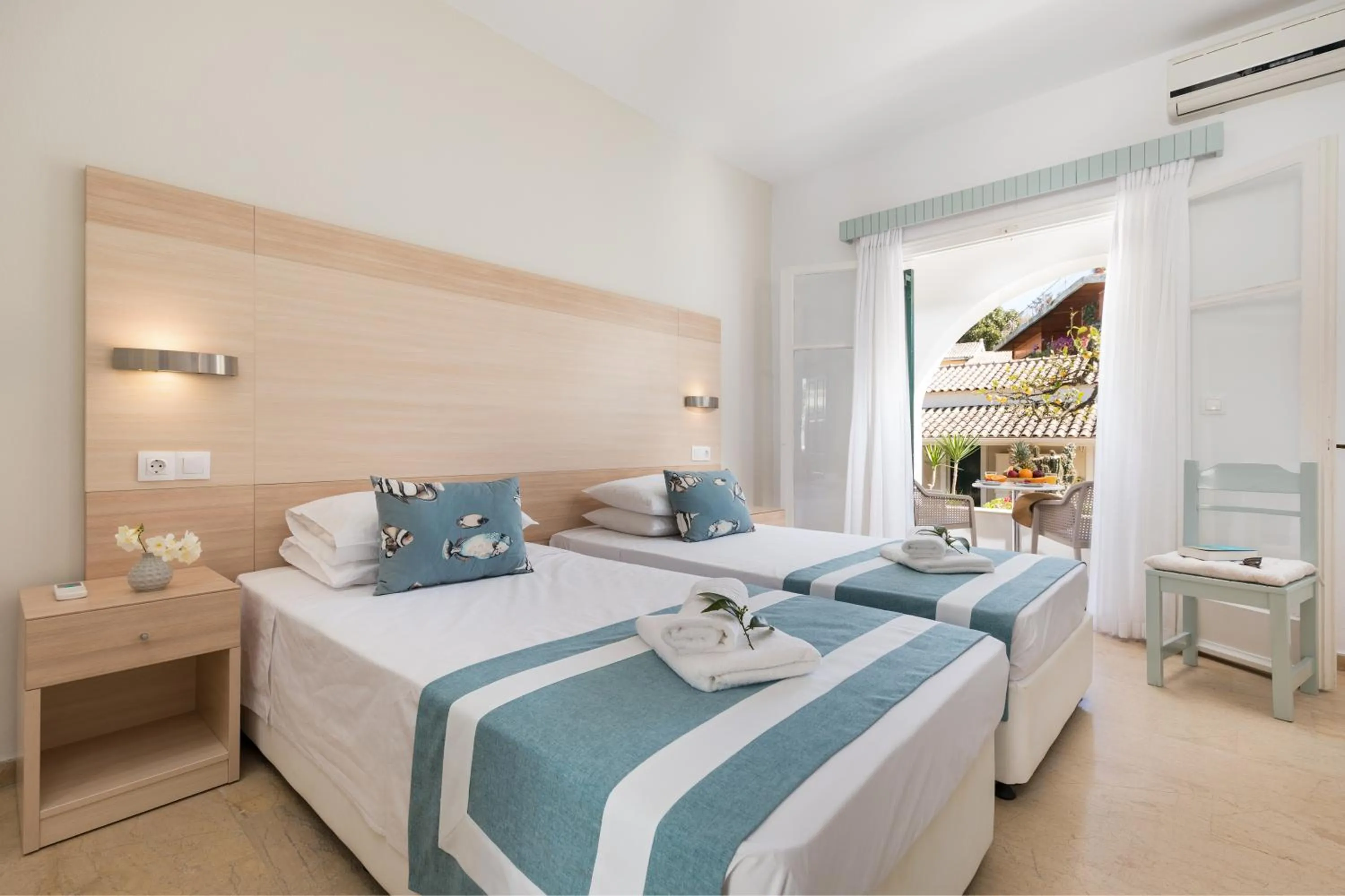 Bedroom, Bed in Iliada Beach Hotel
