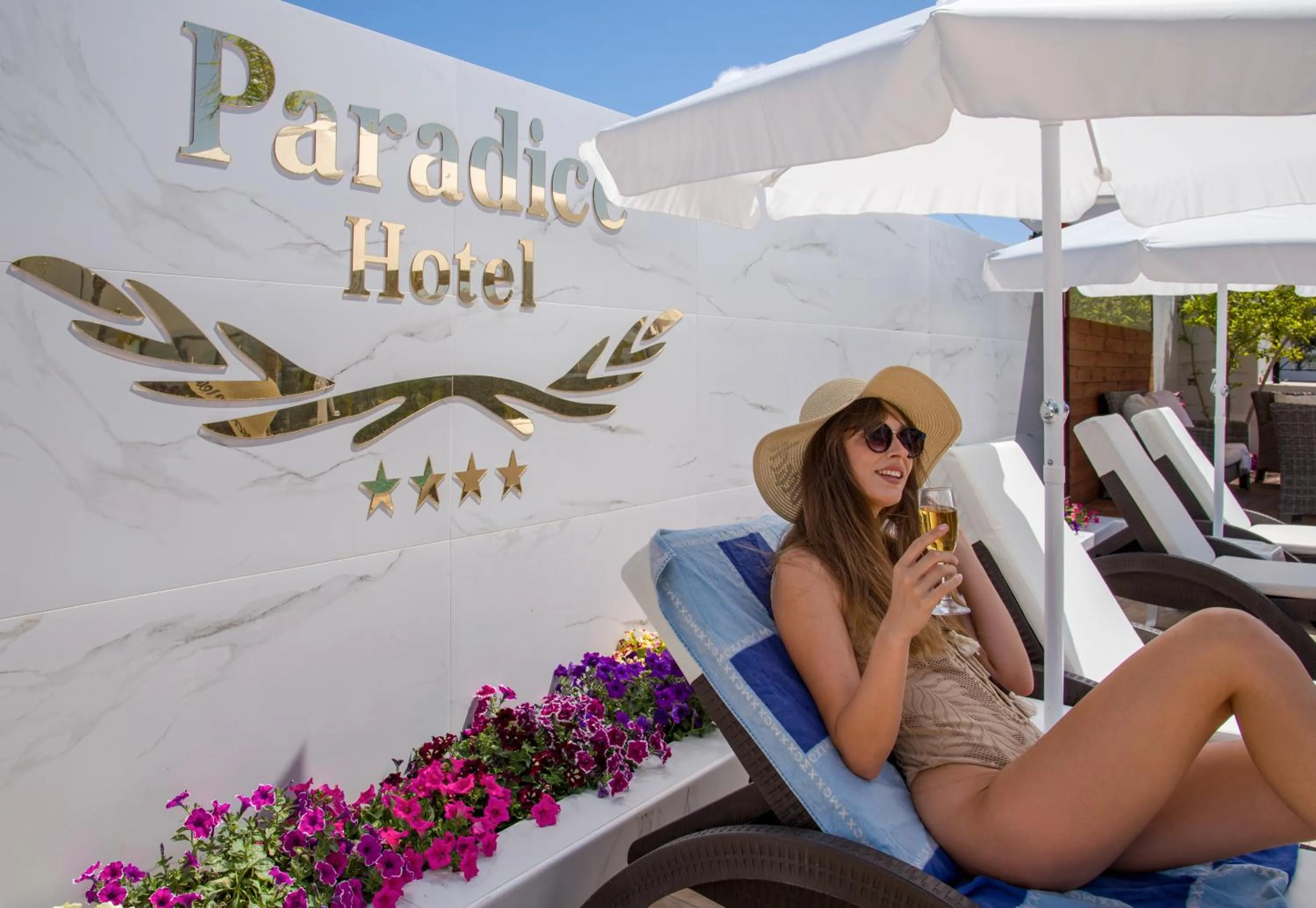 sunbed in Paradice Hotel Luxury Suites-Near zorbas Beach-FREE Breakfast