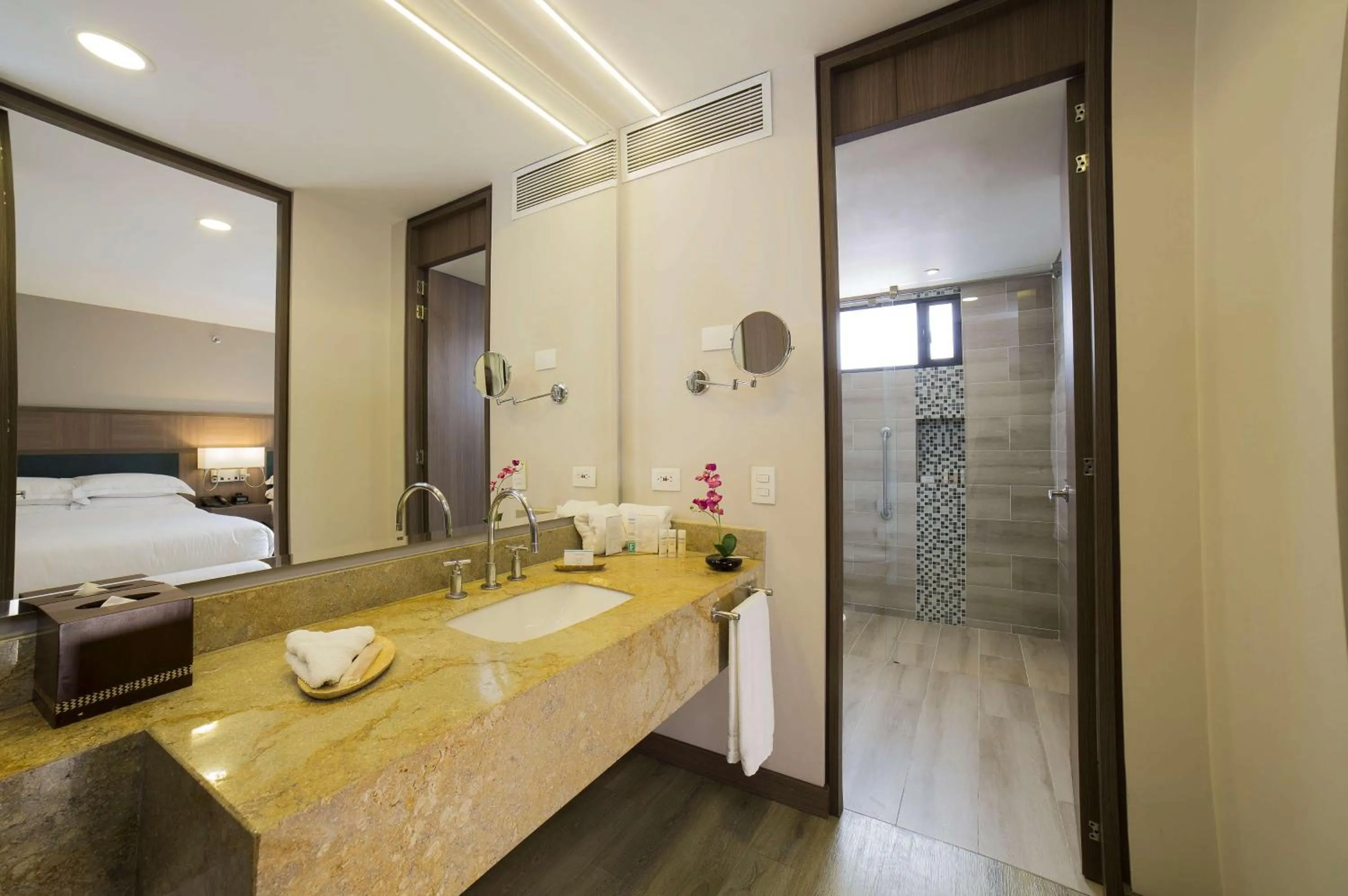 Bathroom, Bed in Embassy Suites by Hilton Bogotá - Rosales