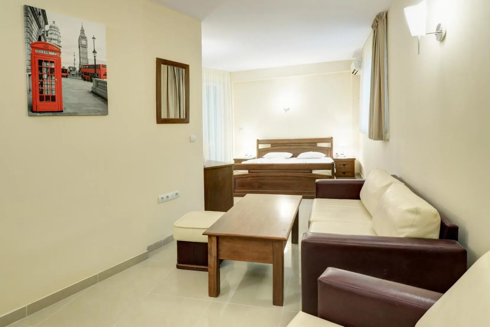 Seating area, Bed in Family Hotel Jupiter