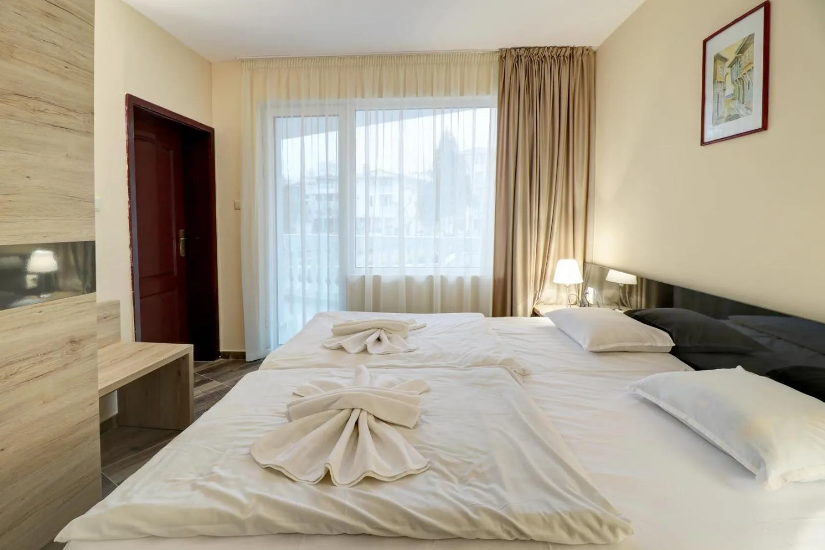 Seating area, Bed in Family Hotel Jupiter