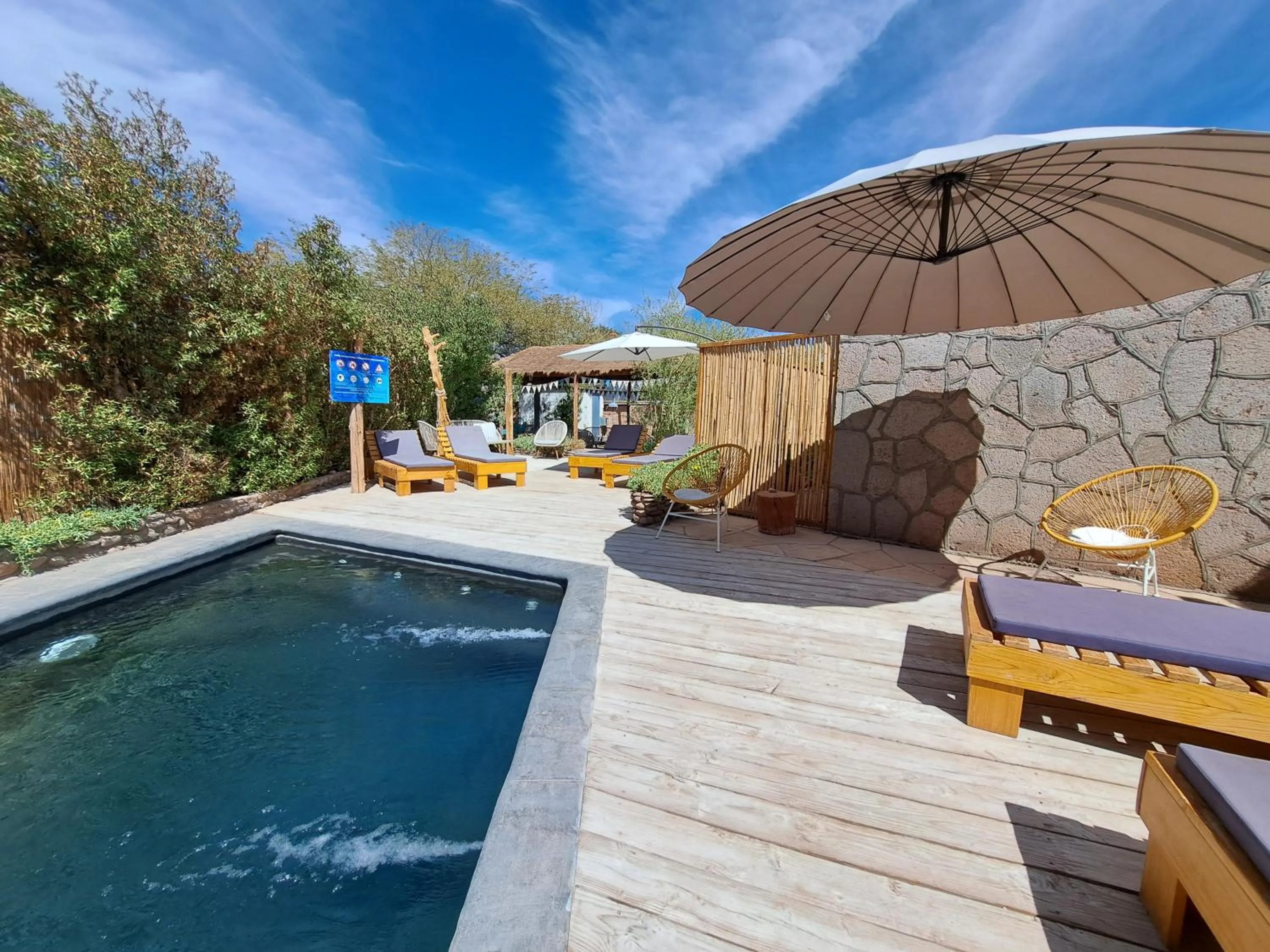 Pool view in Hotel Jardin Atacama