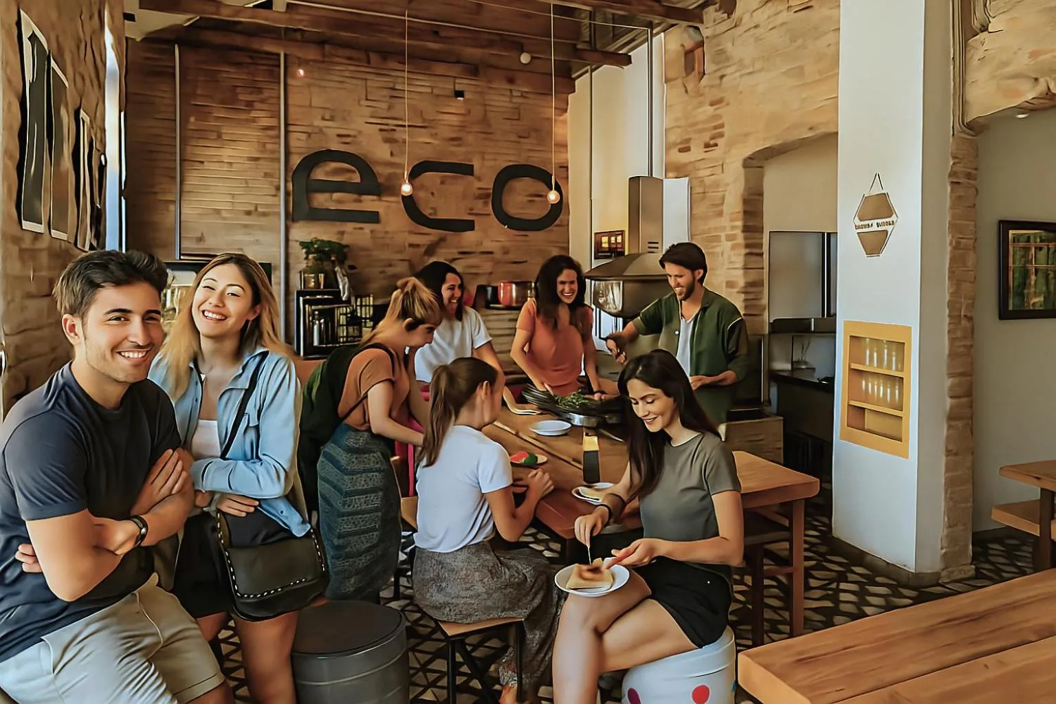 People in ECO Hostel