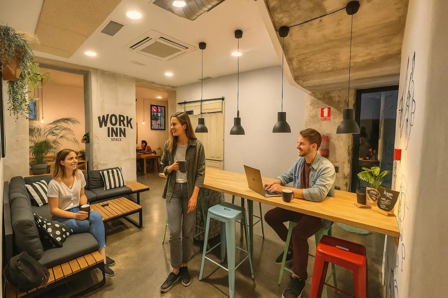 Seating area in ECO Hostel