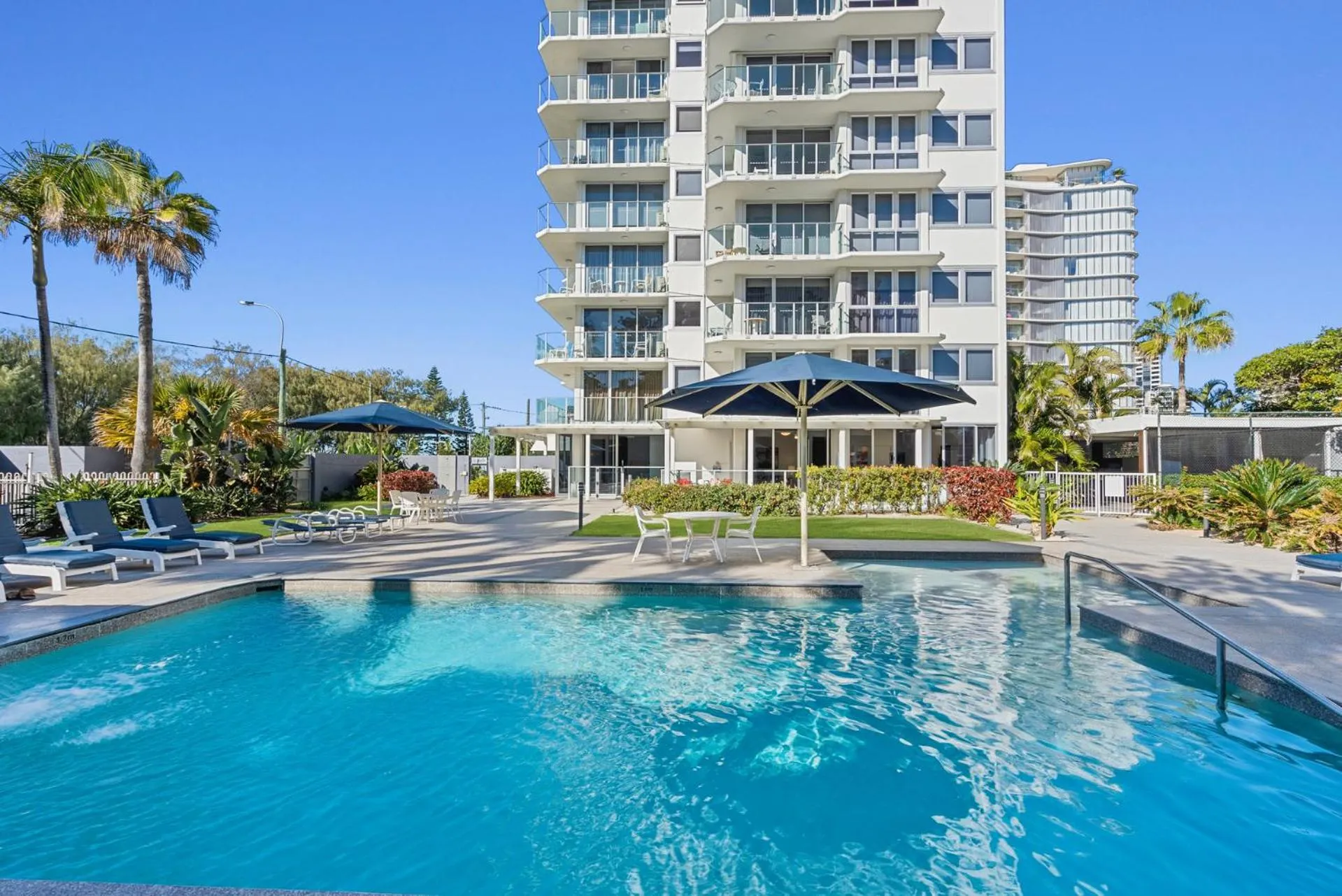 Pool view in Boulevard Towers on Broadbeach