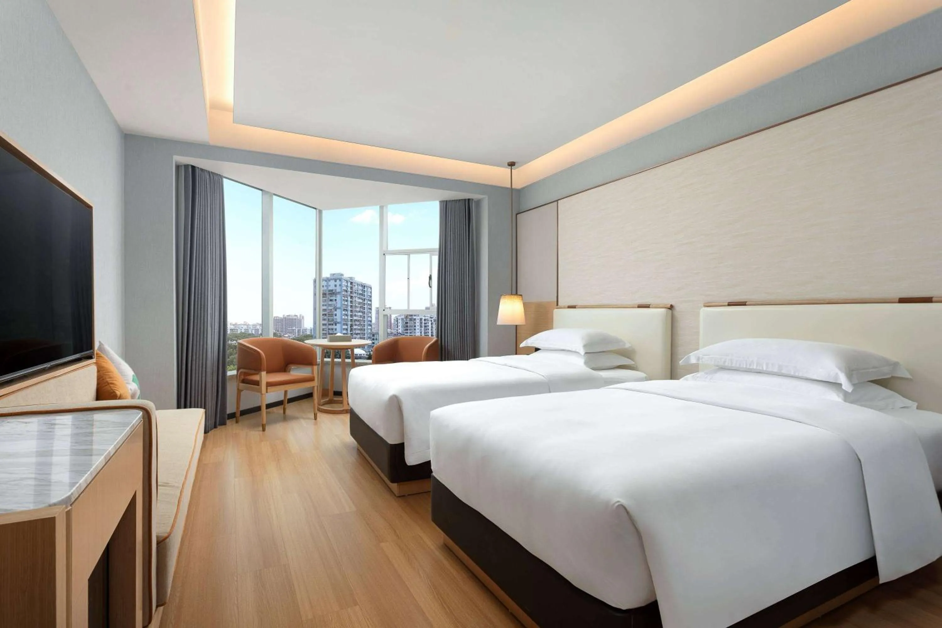 Photo of the whole room, Bed in Wyndham Garden Haikou Meilan