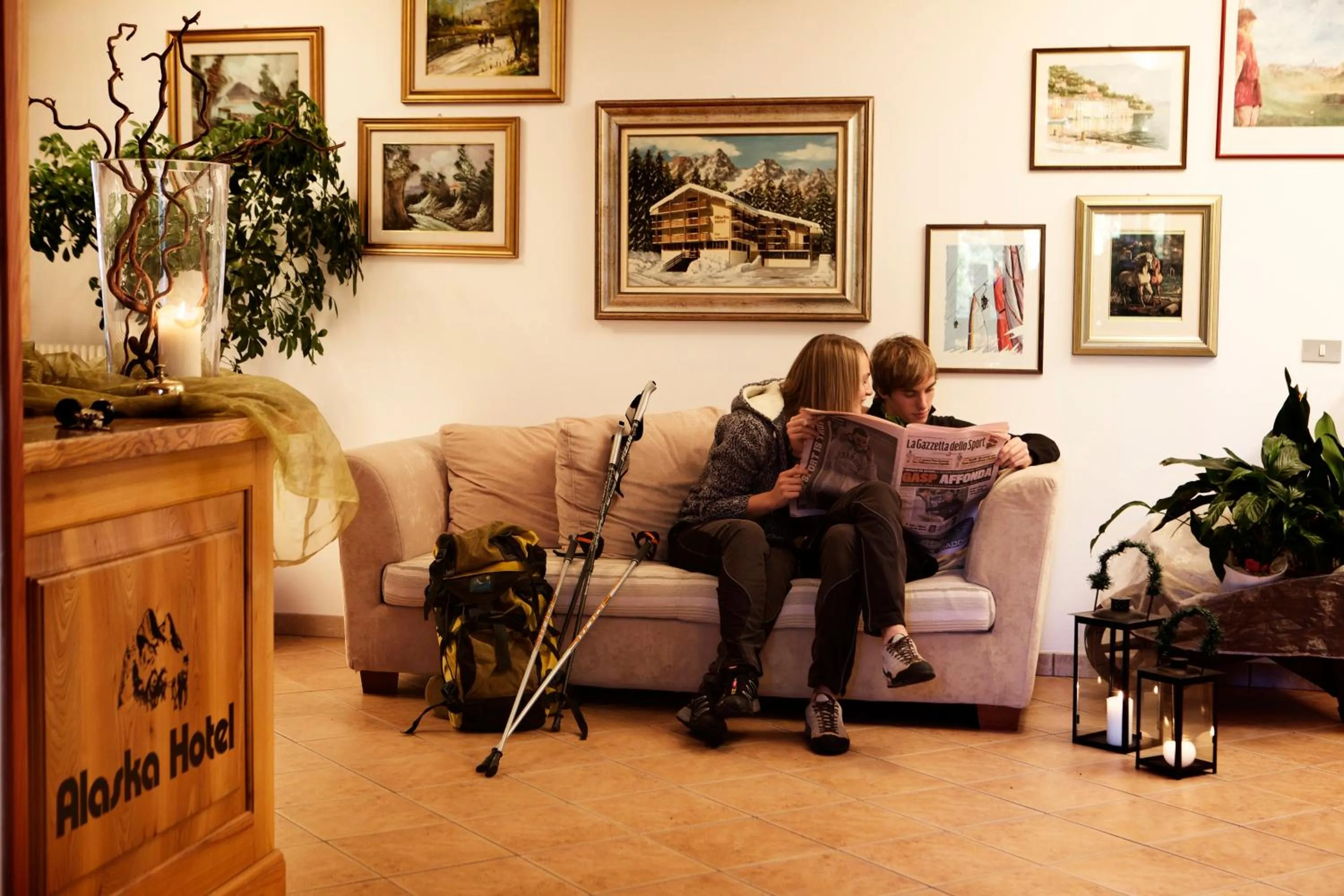 Lobby or reception in Hotel Alaska