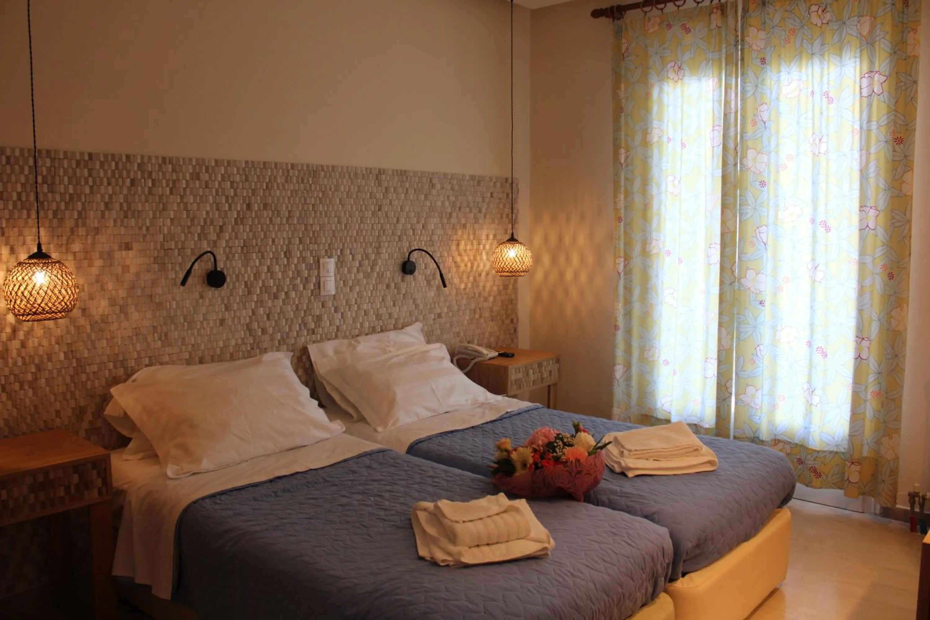 Bed in Dassia Beach Hotel