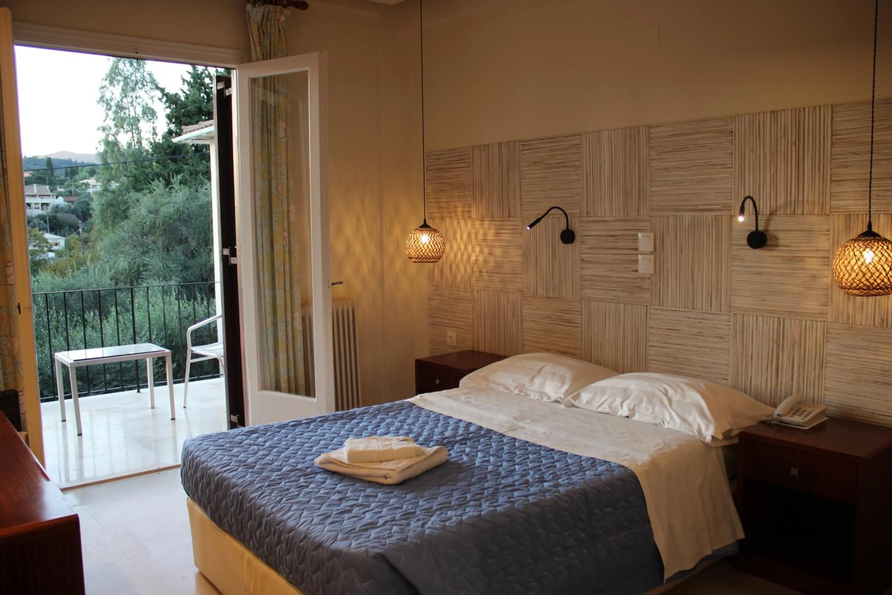 Bed in Dassia Beach Hotel