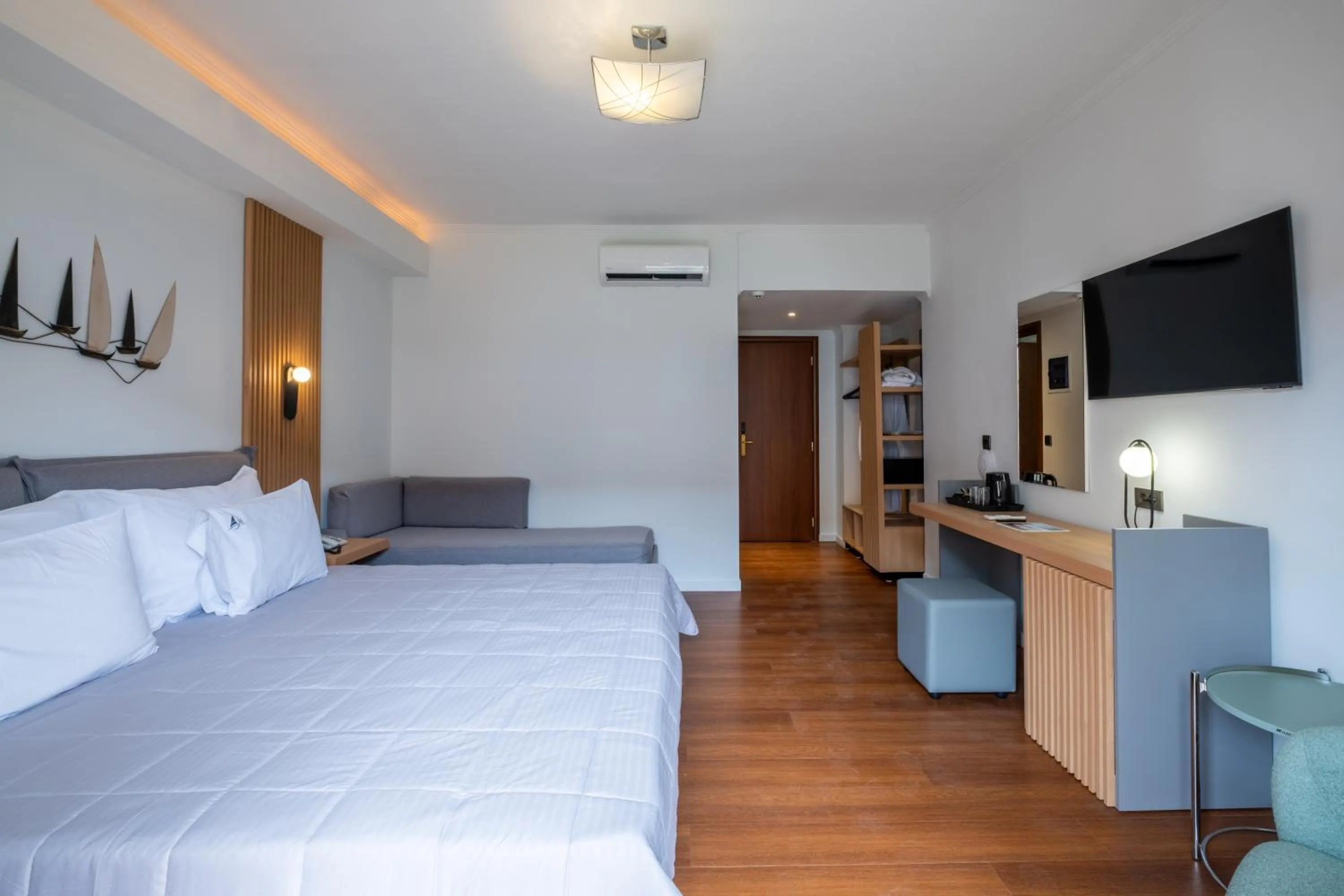 Bed in Mediterranean Beach Resort