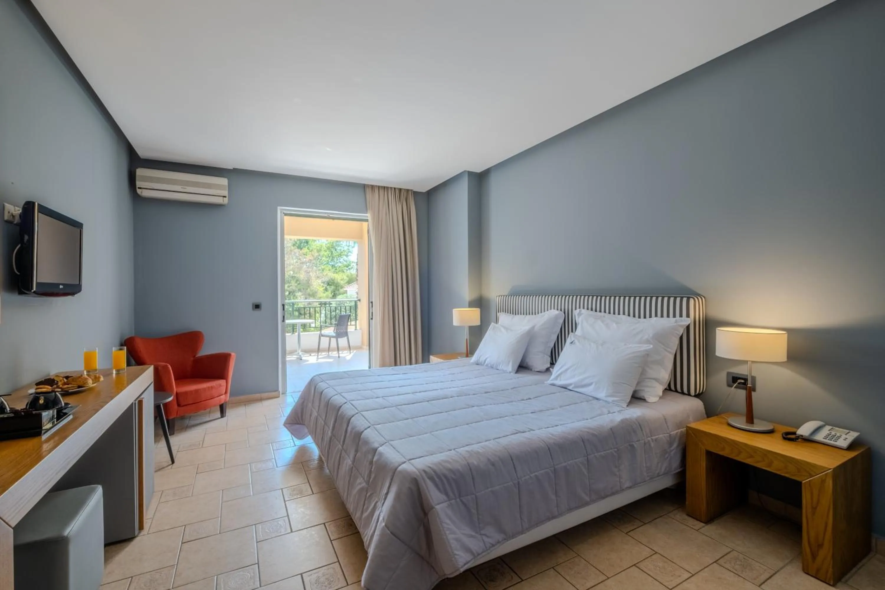 Bed in Mediterranean Beach Resort