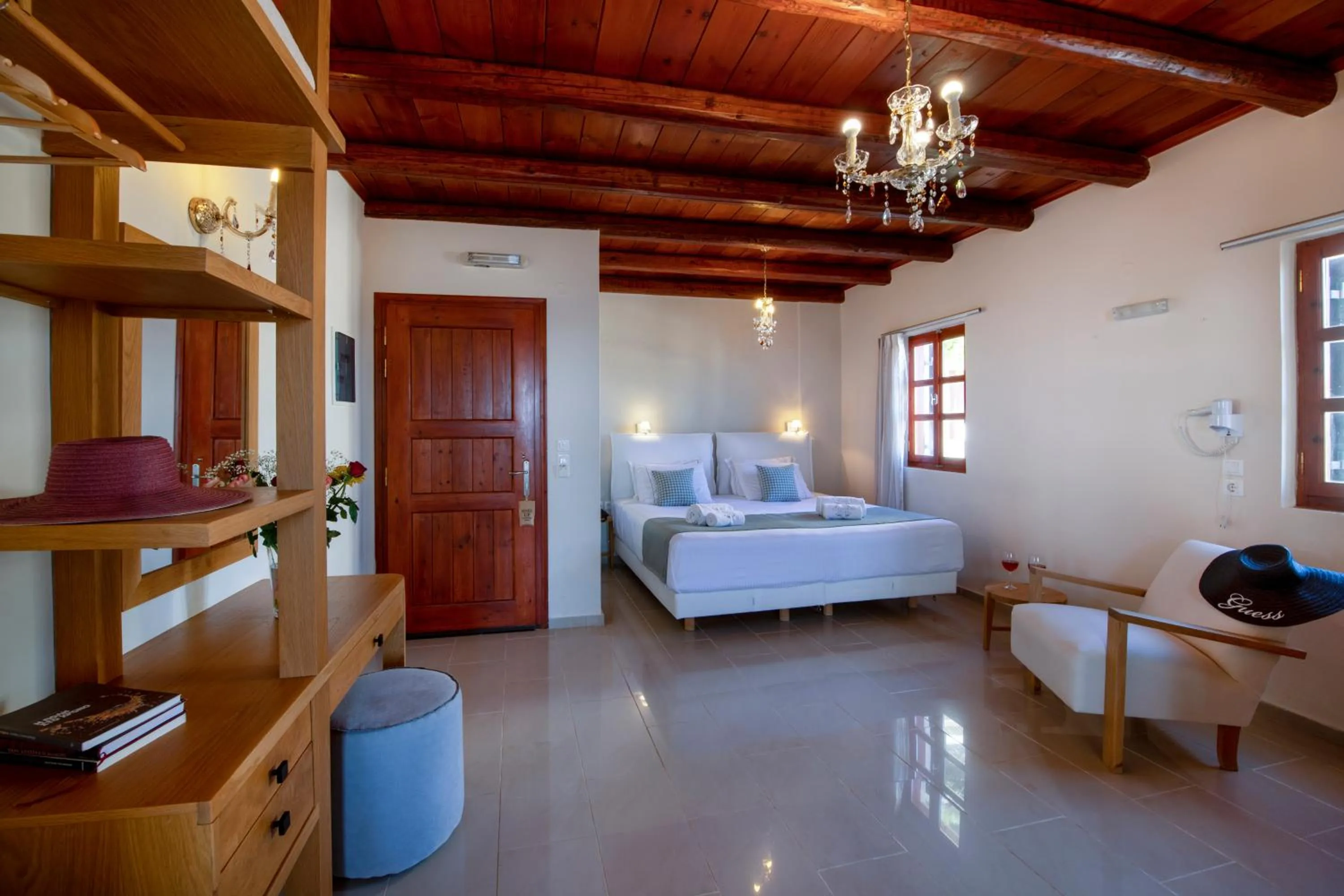 Bed in Stefanos Village Hotel