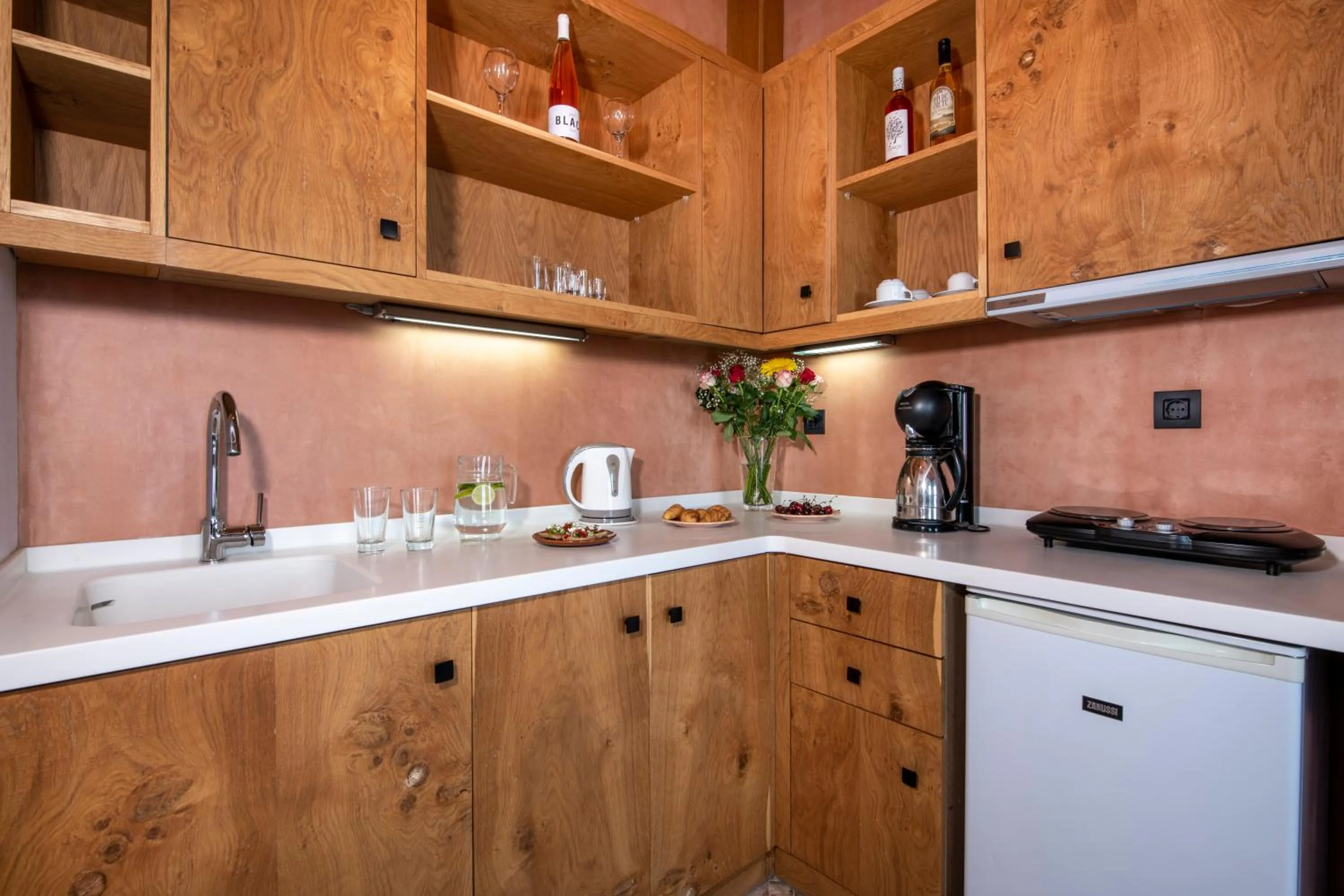 Kitchen or kitchenette in Stefanos Village Hotel