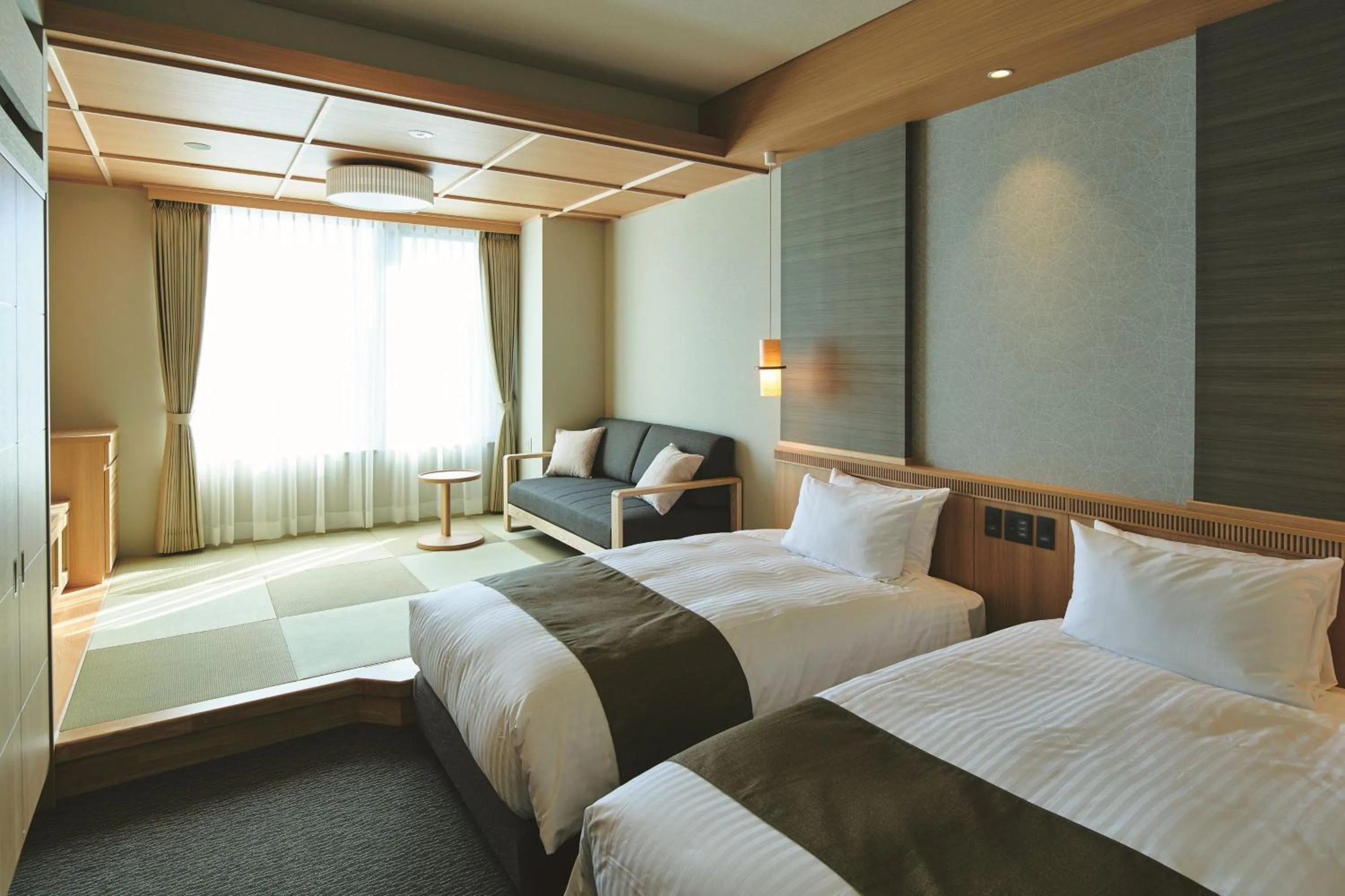 Photo of the whole room, Bed in Kowakuen Haruka