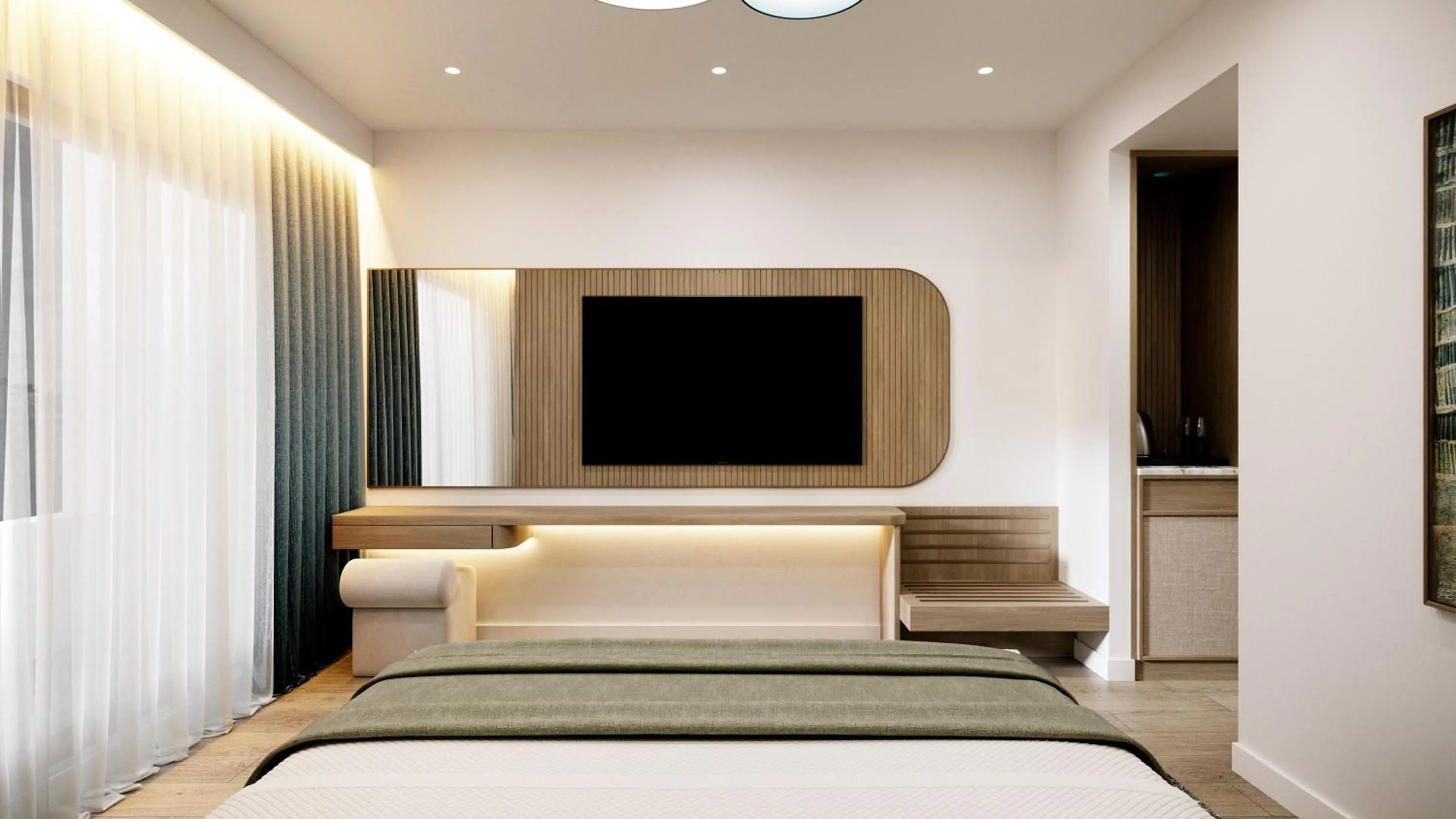 TV and multimedia, Bed in Hotel Harmony by Aycon