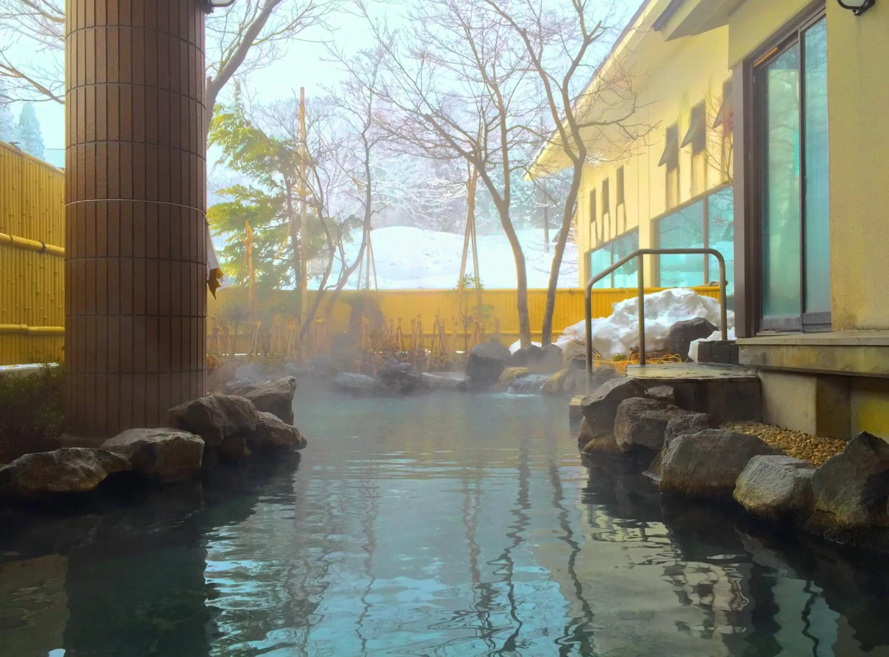 Open Air Bath in Akakura Hotel