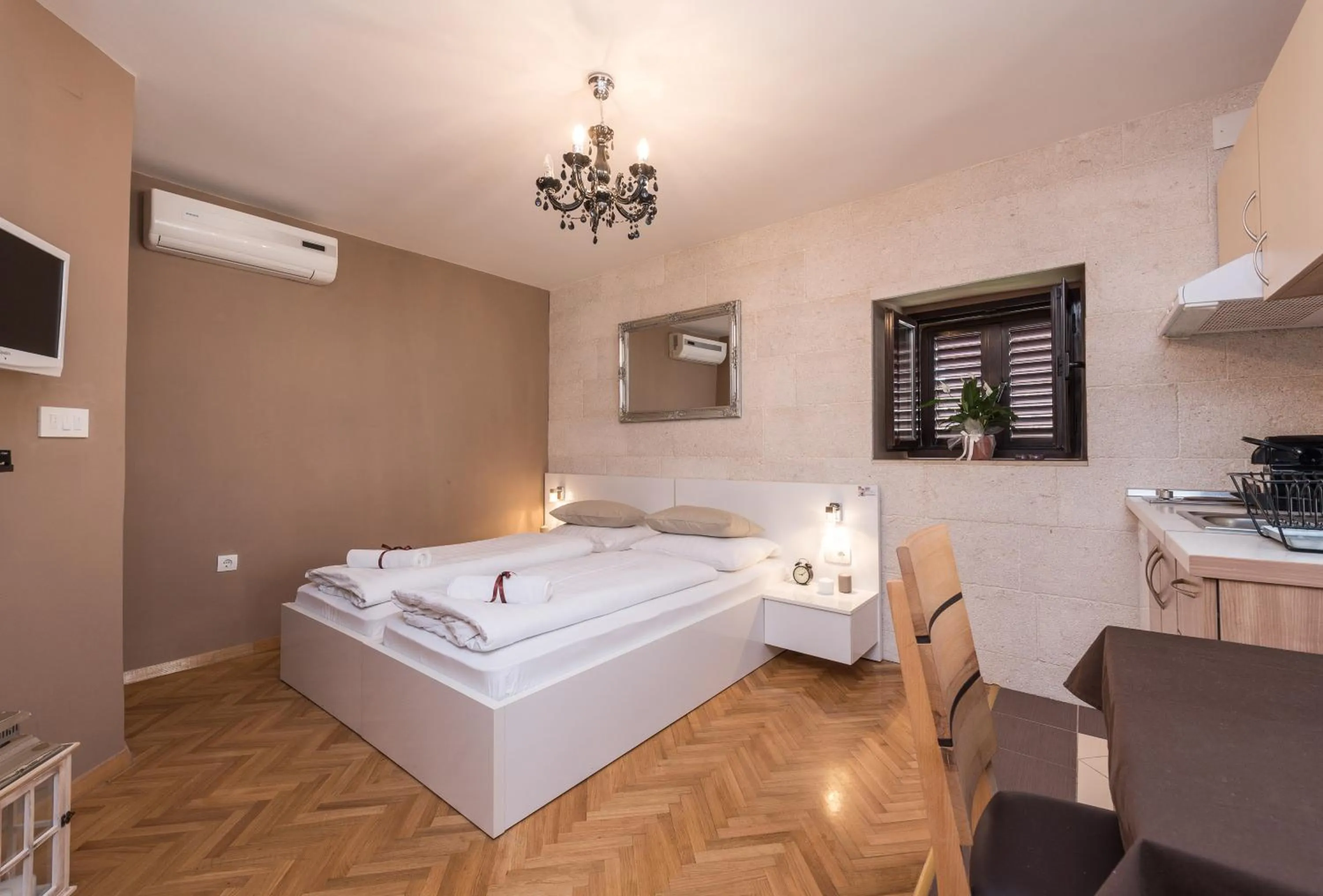 Coffee/tea facilities, Bed in Apartments Donat