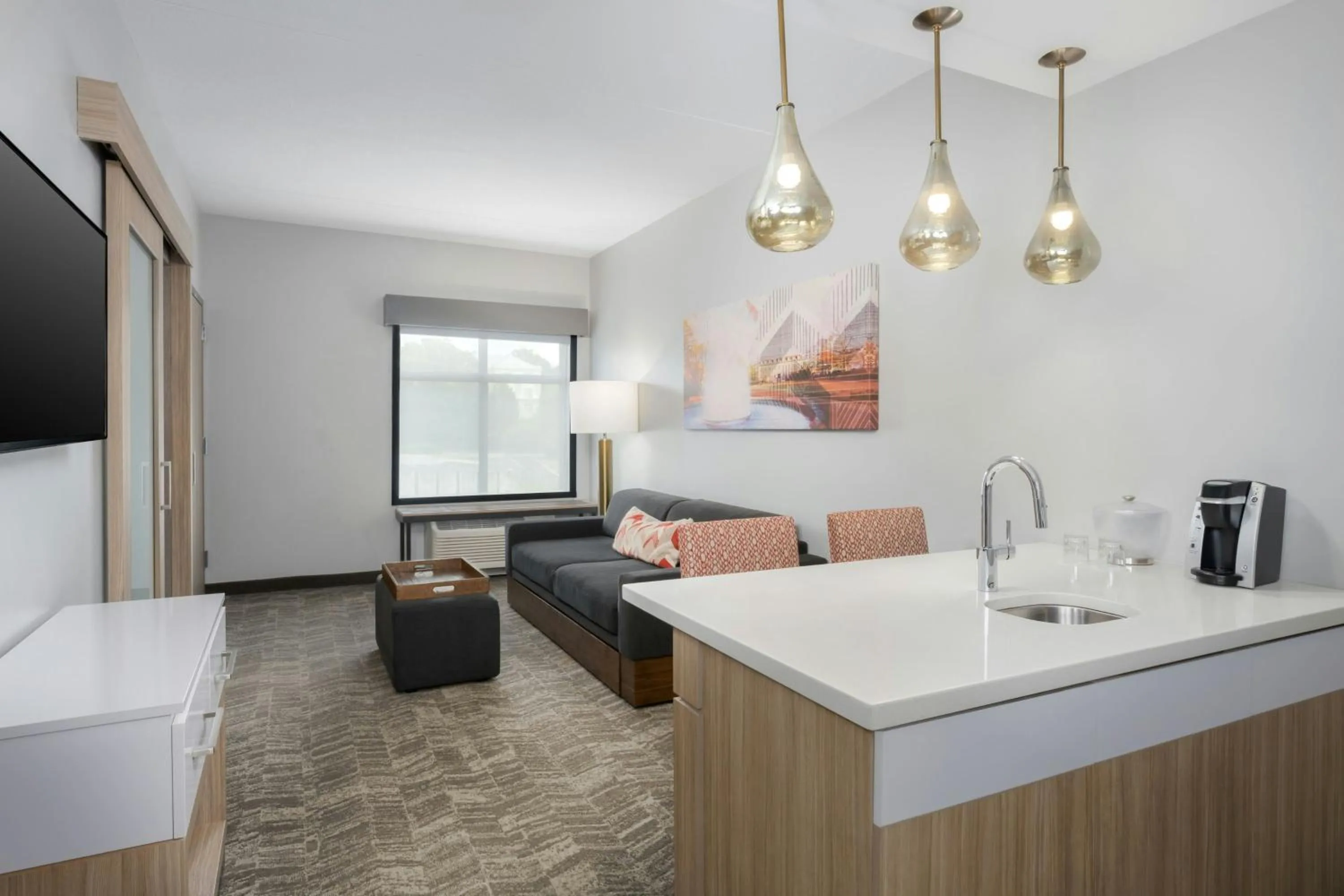 Living room, Bed in Springhill Suites By Marriott Athens Downtown/University Area