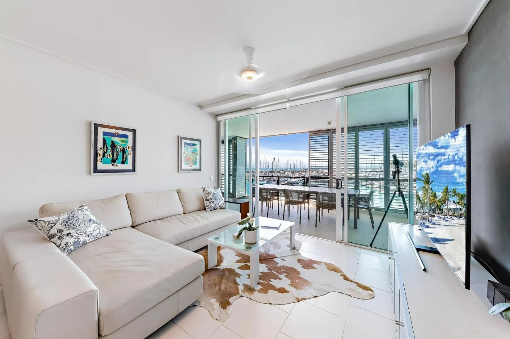Living room in Peninsula Airlie Beach