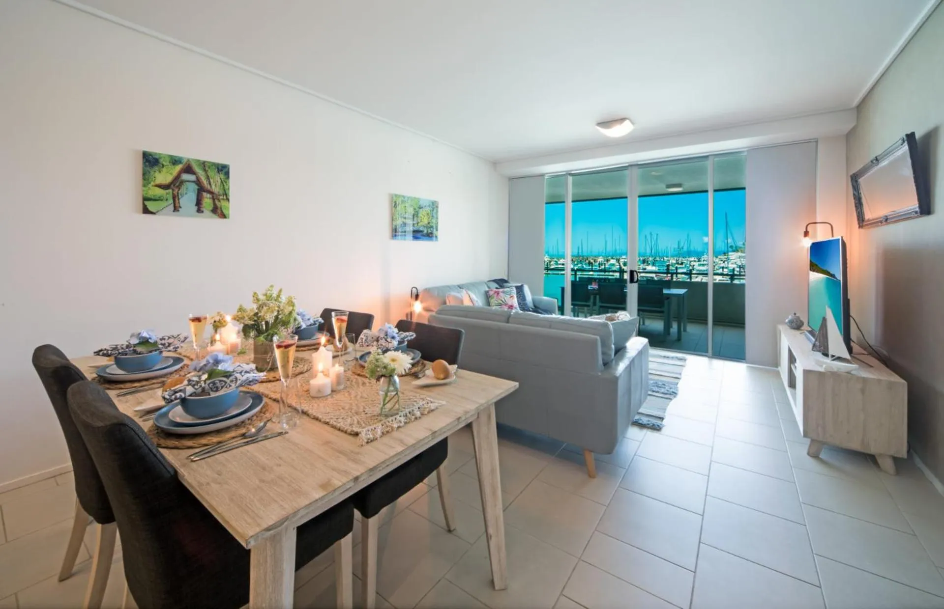 Living room in Peninsula Airlie Beach