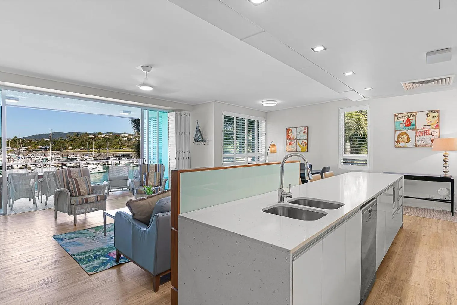 Living room in Peninsula Airlie Beach