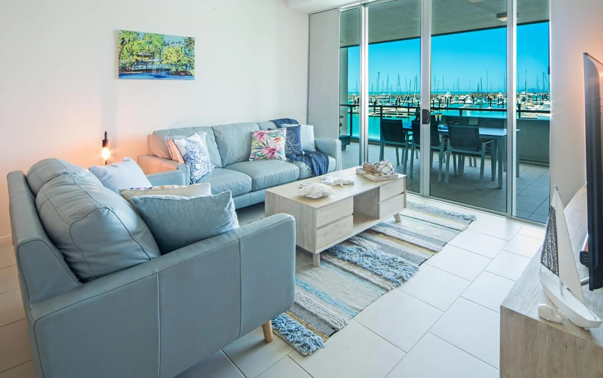 Living room in Peninsula Airlie Beach