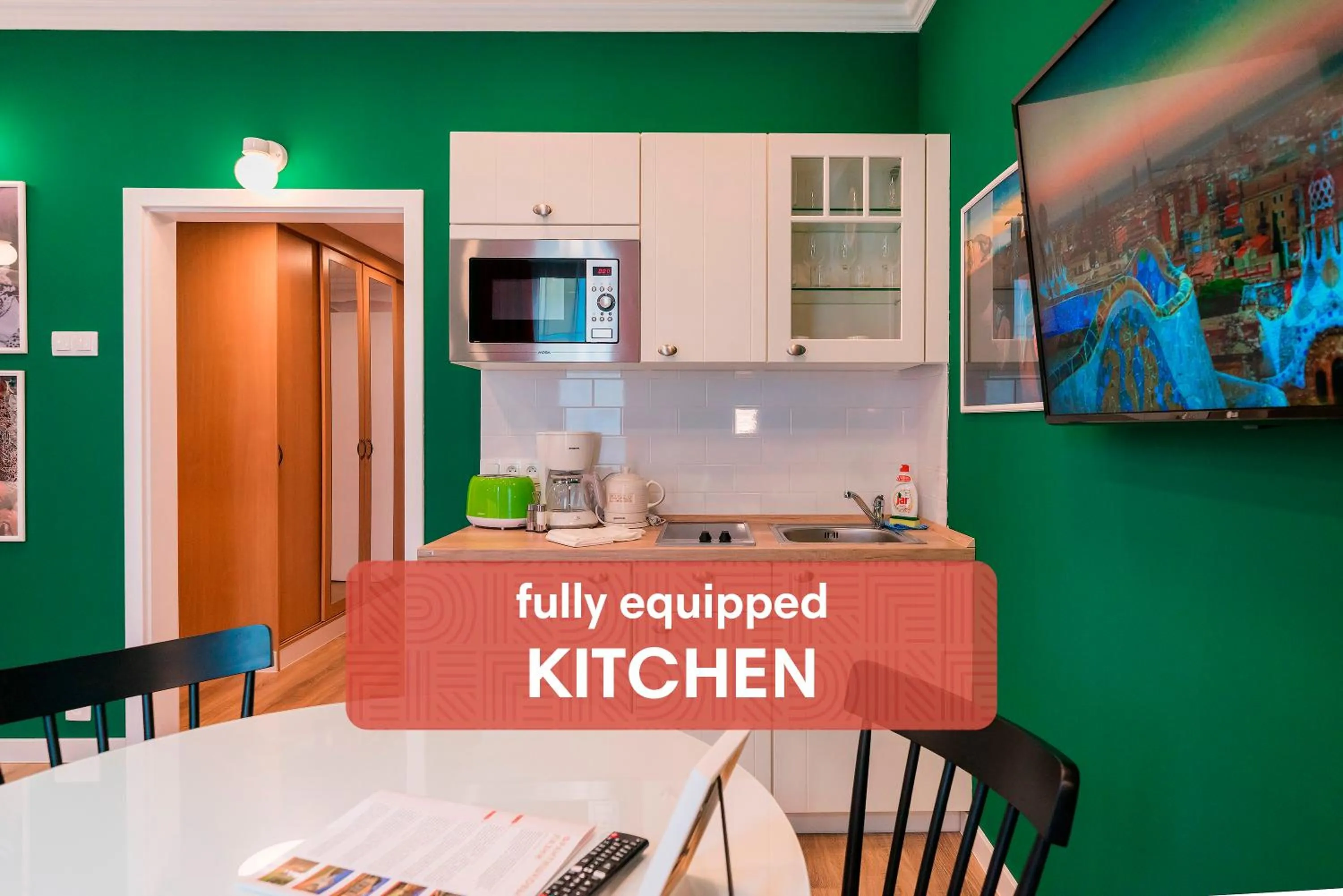 kitchen in Revelton Studios Františkovy Lázně