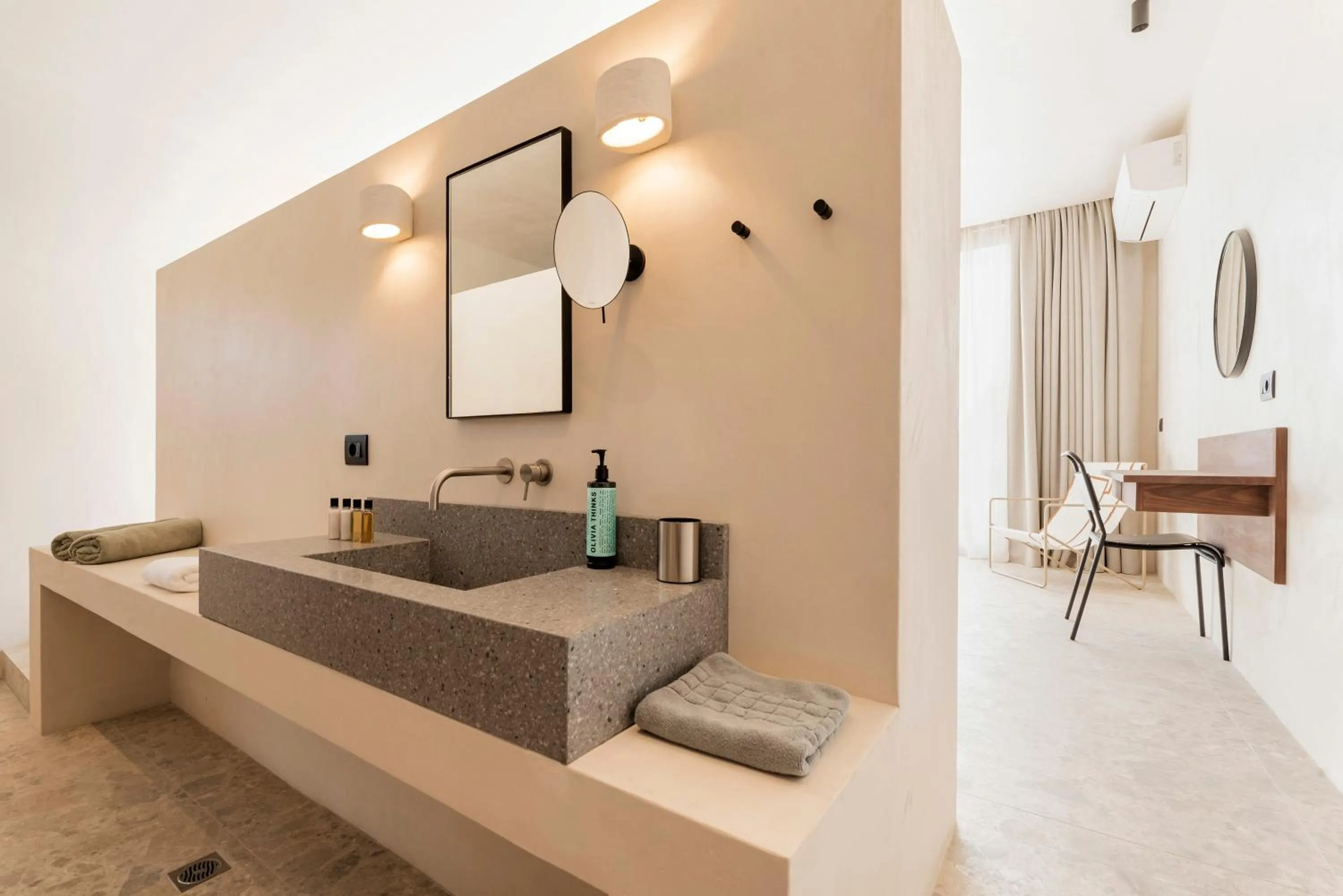 Bathroom, Bed in Lindos Aqua Terra