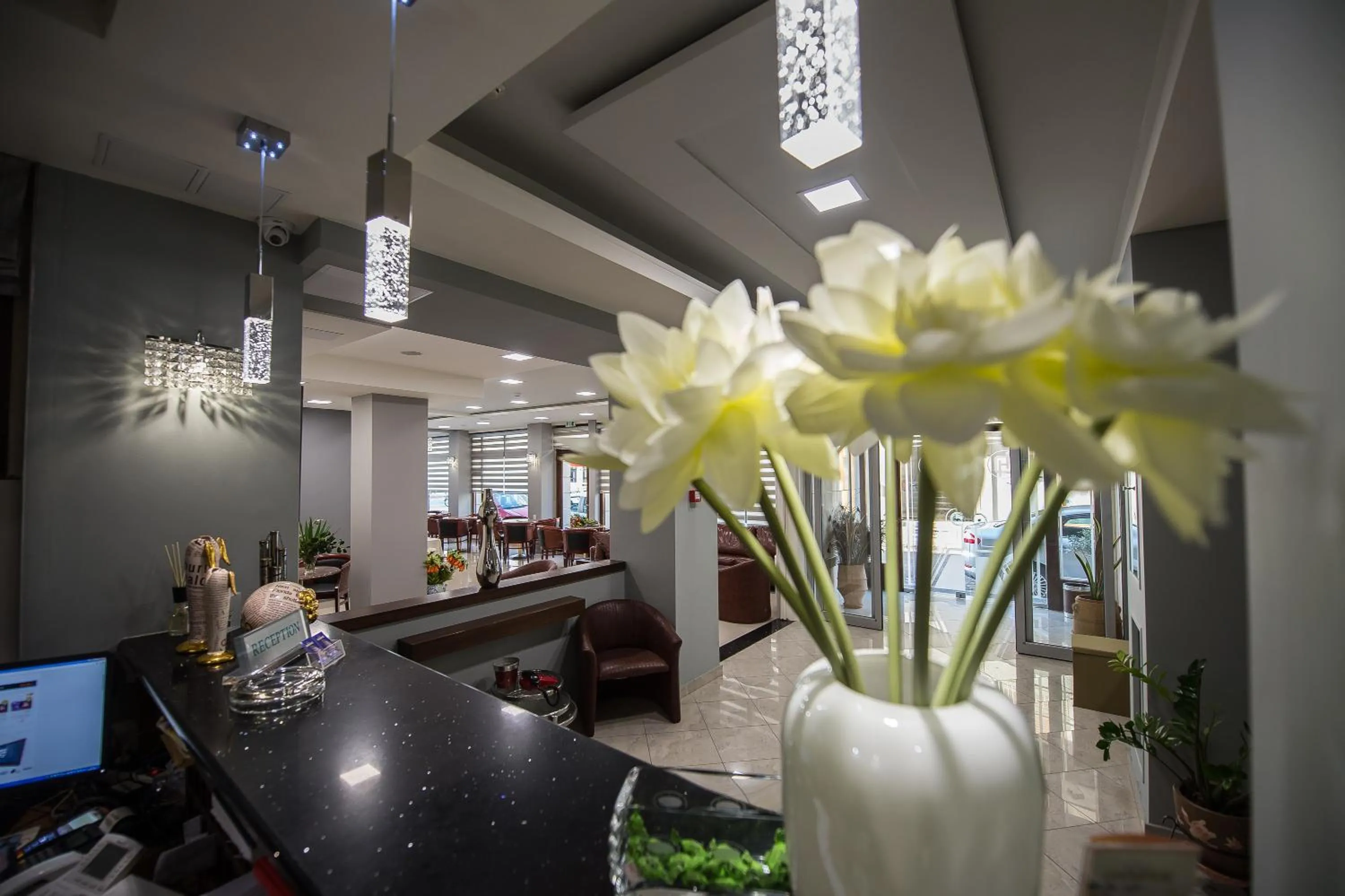 Lobby or reception in Hotel Olympos