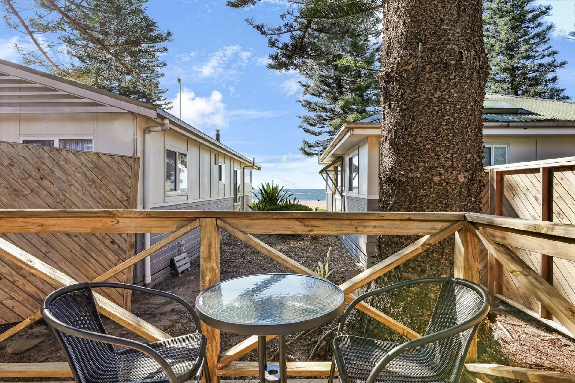 Patio in Kendalls Beach Holiday Park