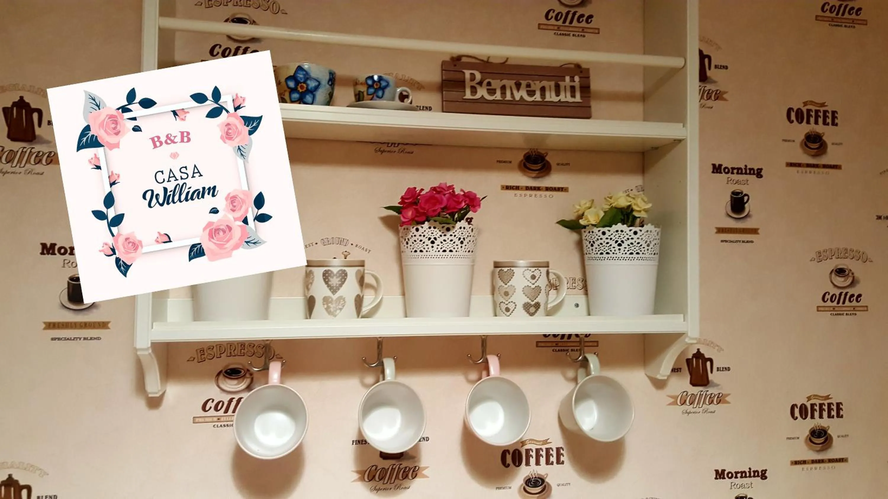 Communal kitchen in B&B Casa William