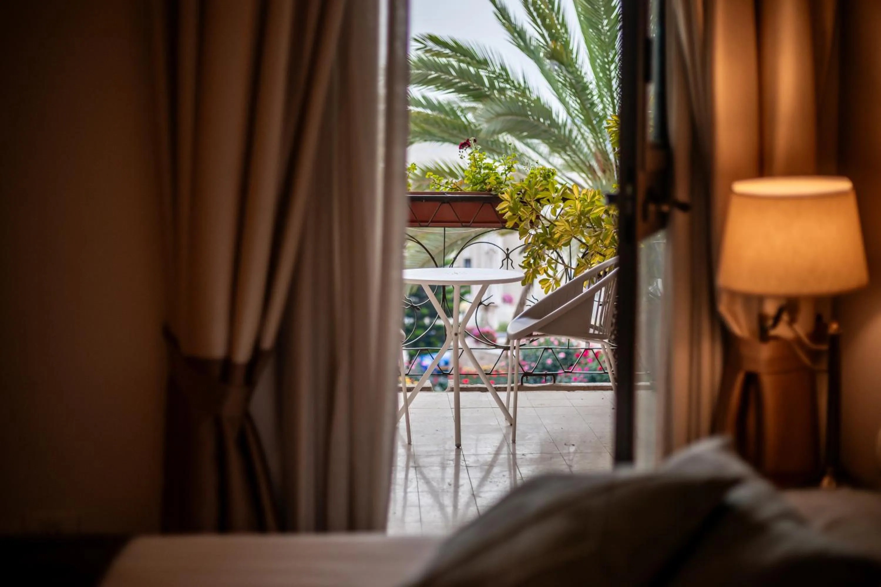 View (from property/room), Bed in Notre Dame of Jerusalem Center