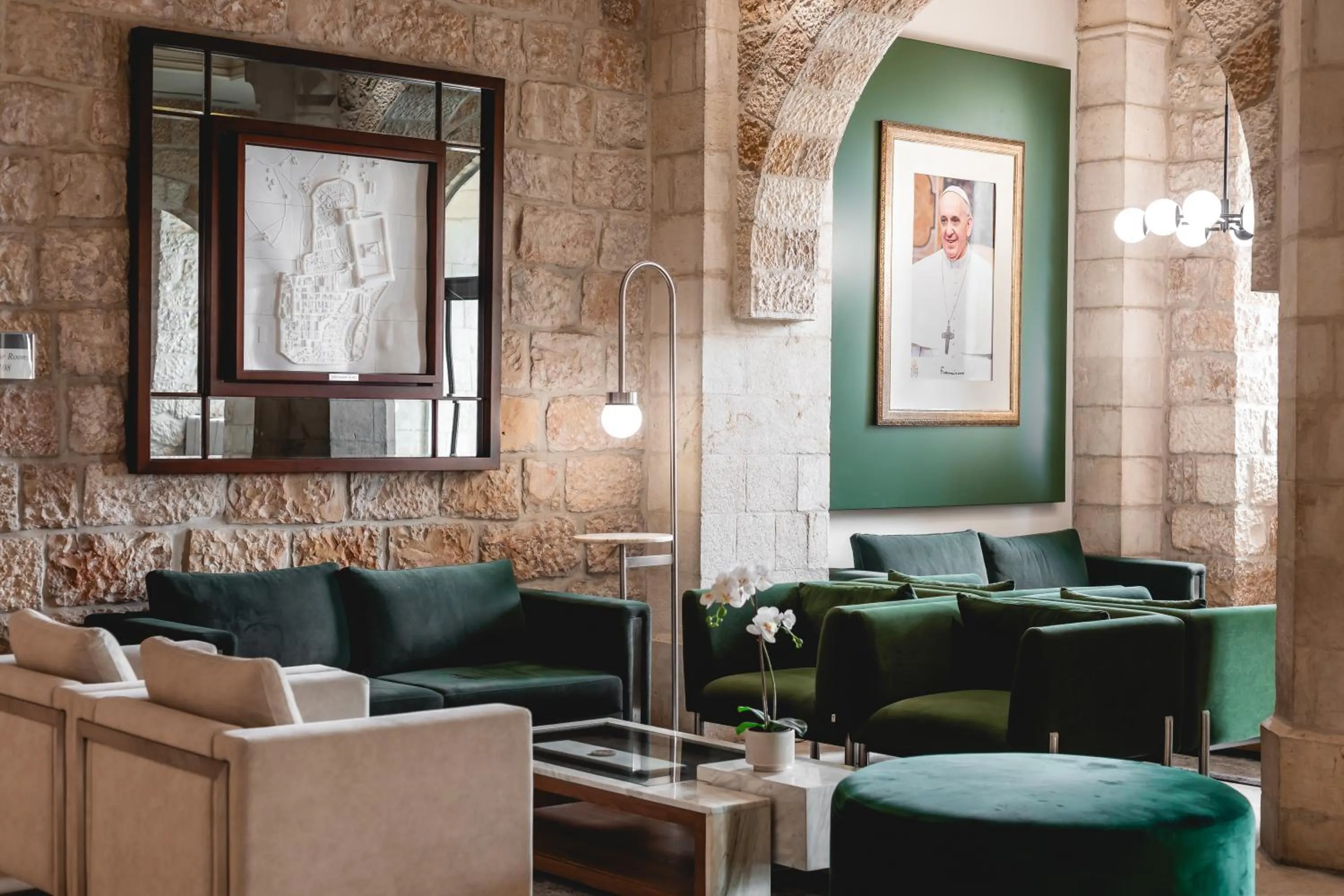 Lobby or reception in Notre Dame of Jerusalem Center