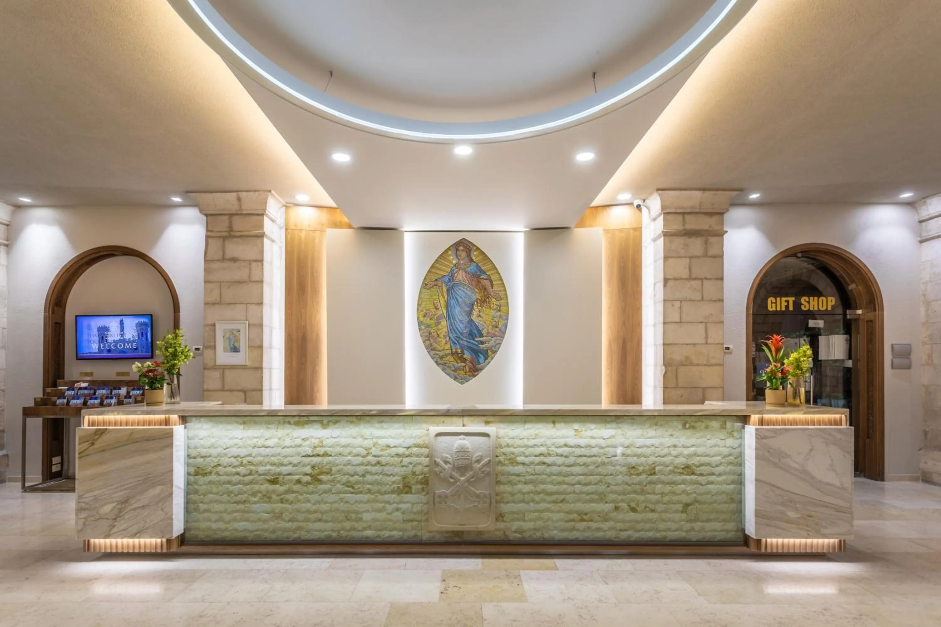 Lobby or reception in Notre Dame of Jerusalem Center