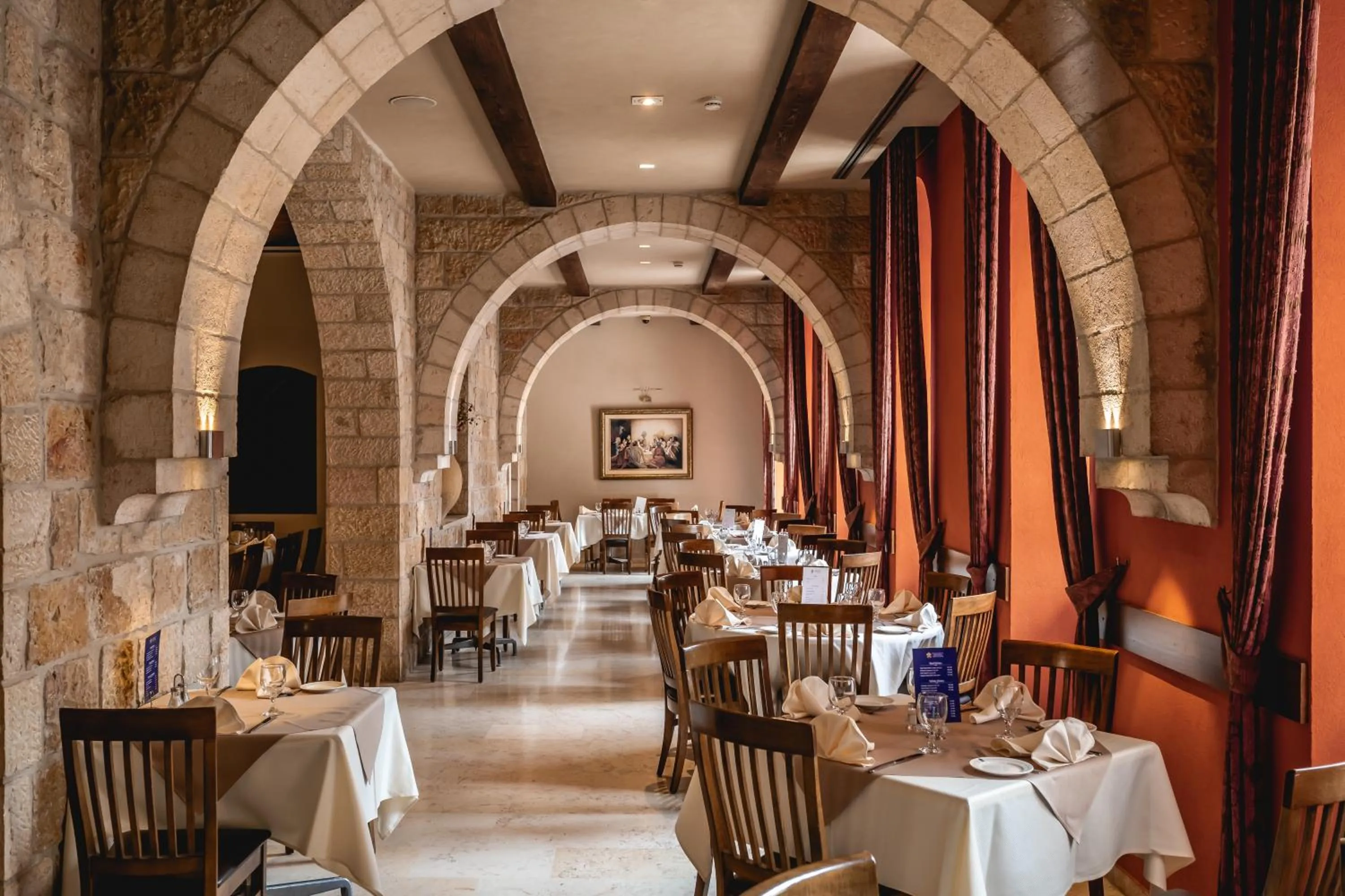 Dining area in Notre Dame of Jerusalem Center