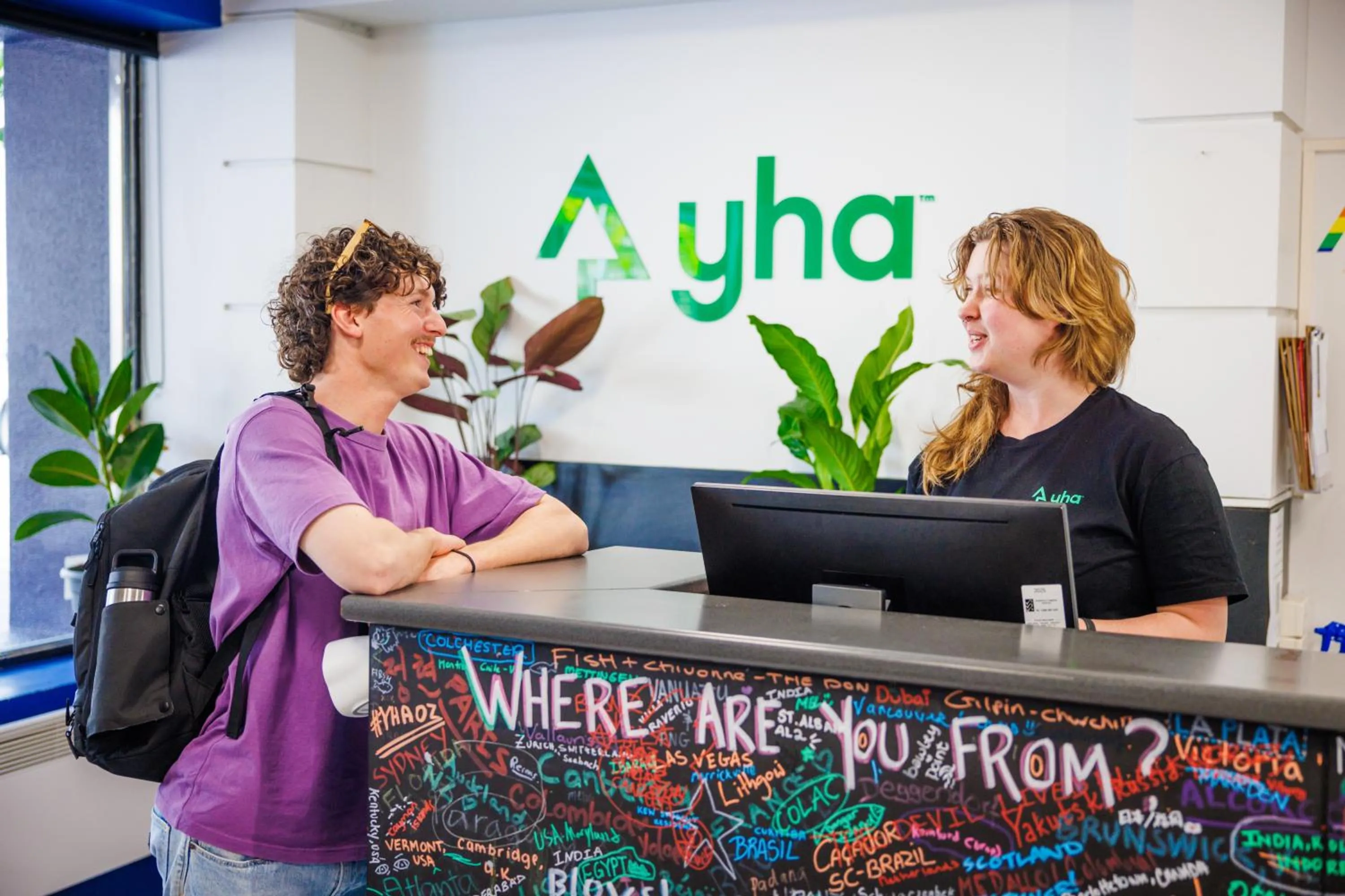 Lobby or reception in YHA Hobart Central