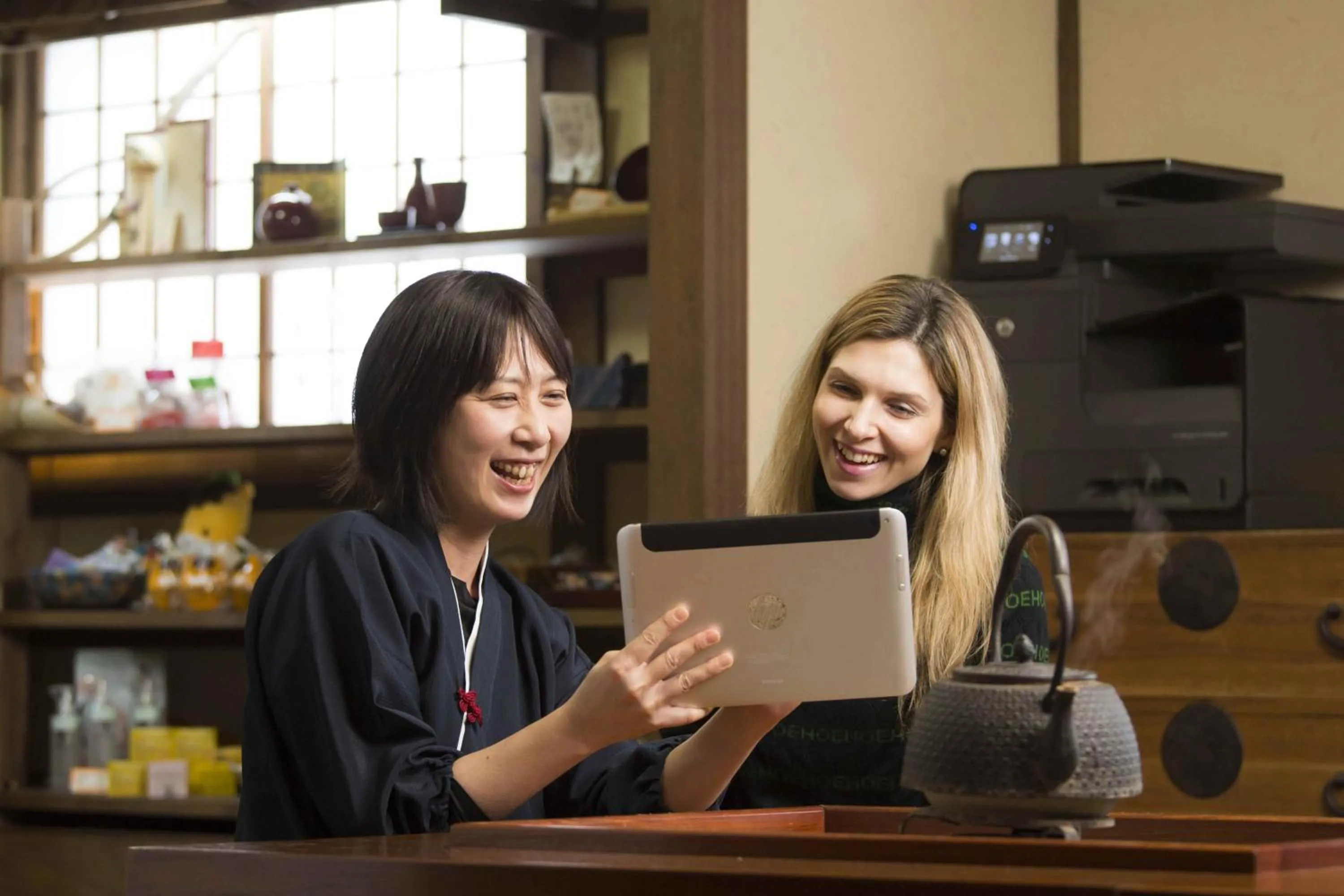 Staff in Super Hydrogen Rich Spa Yado Kanzan